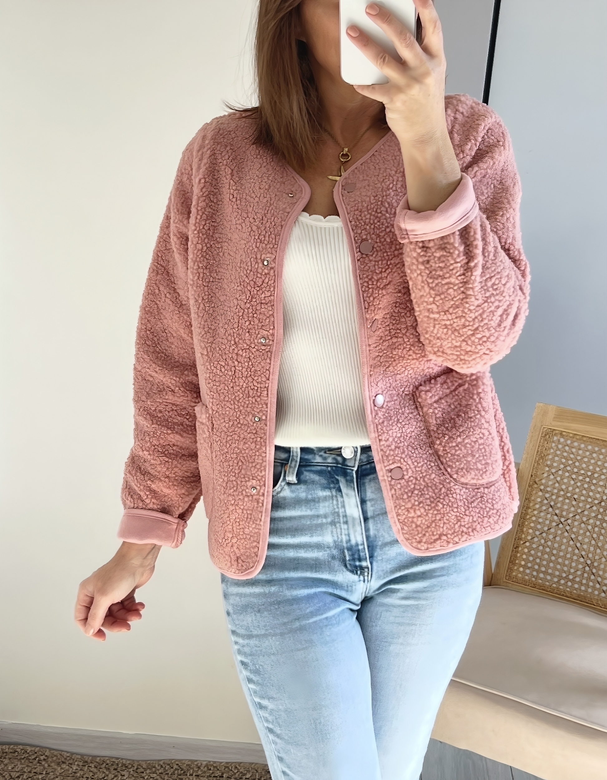 la veste bianca rose -4