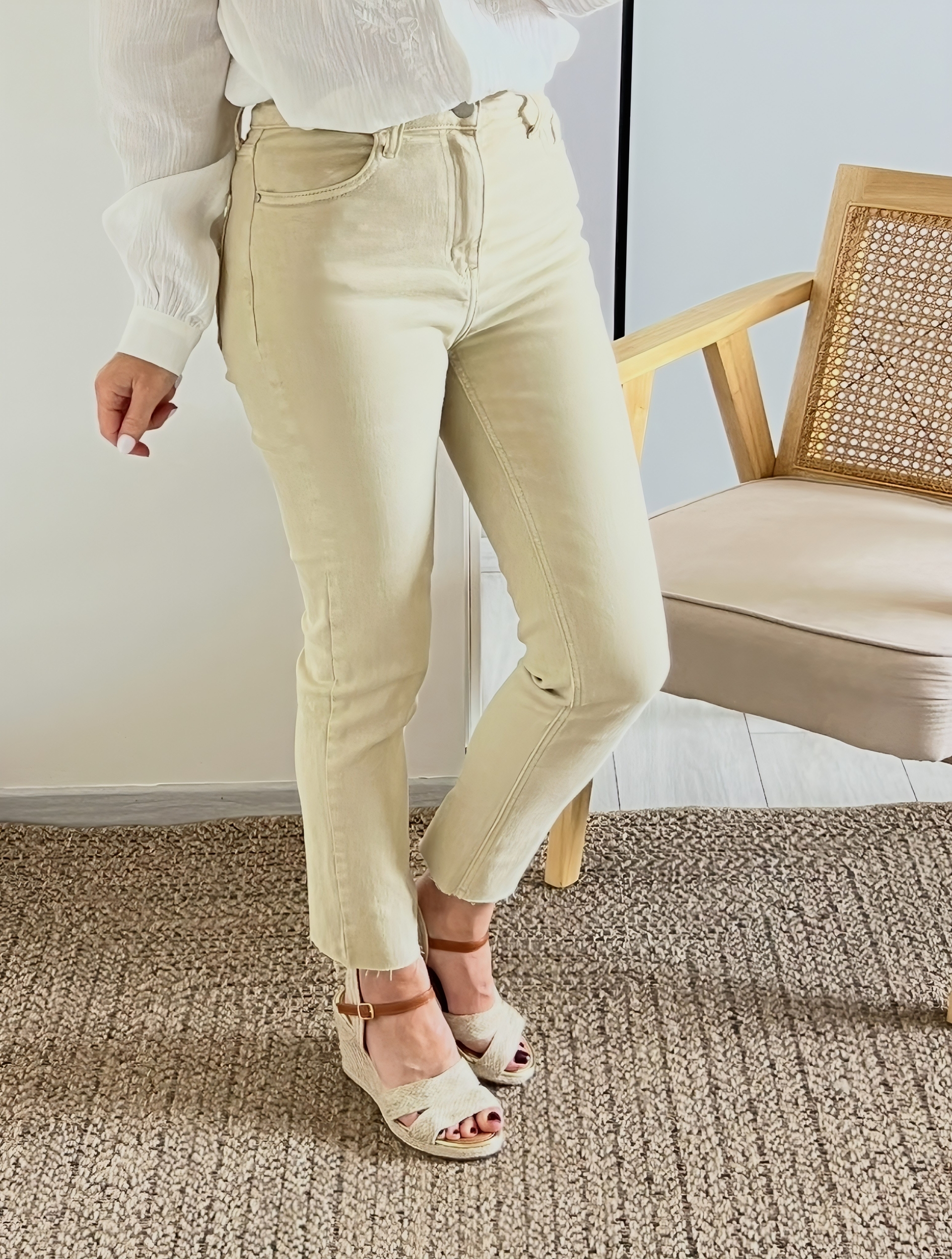 le jean harvey beige -3