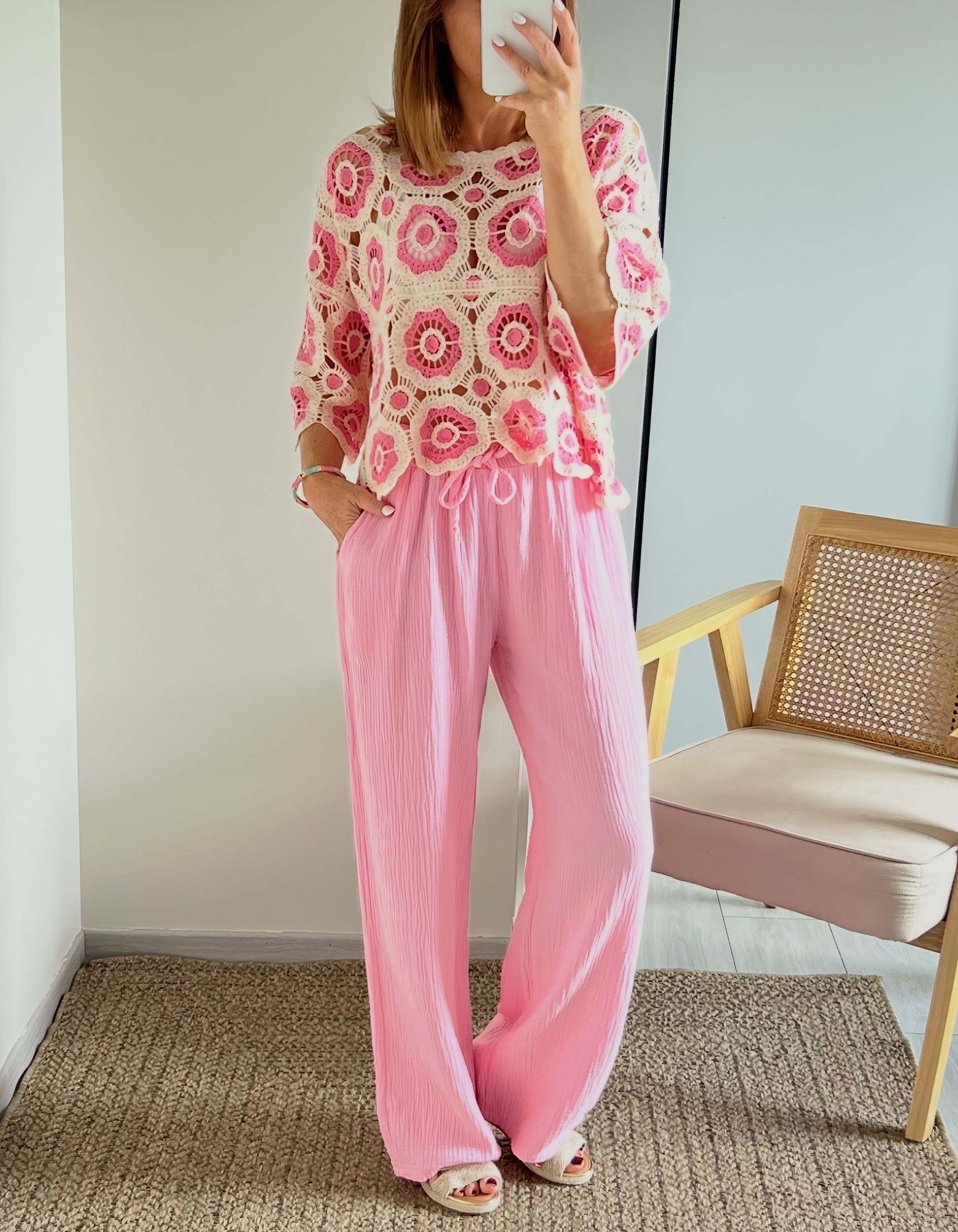 le pantalon noé rose -1