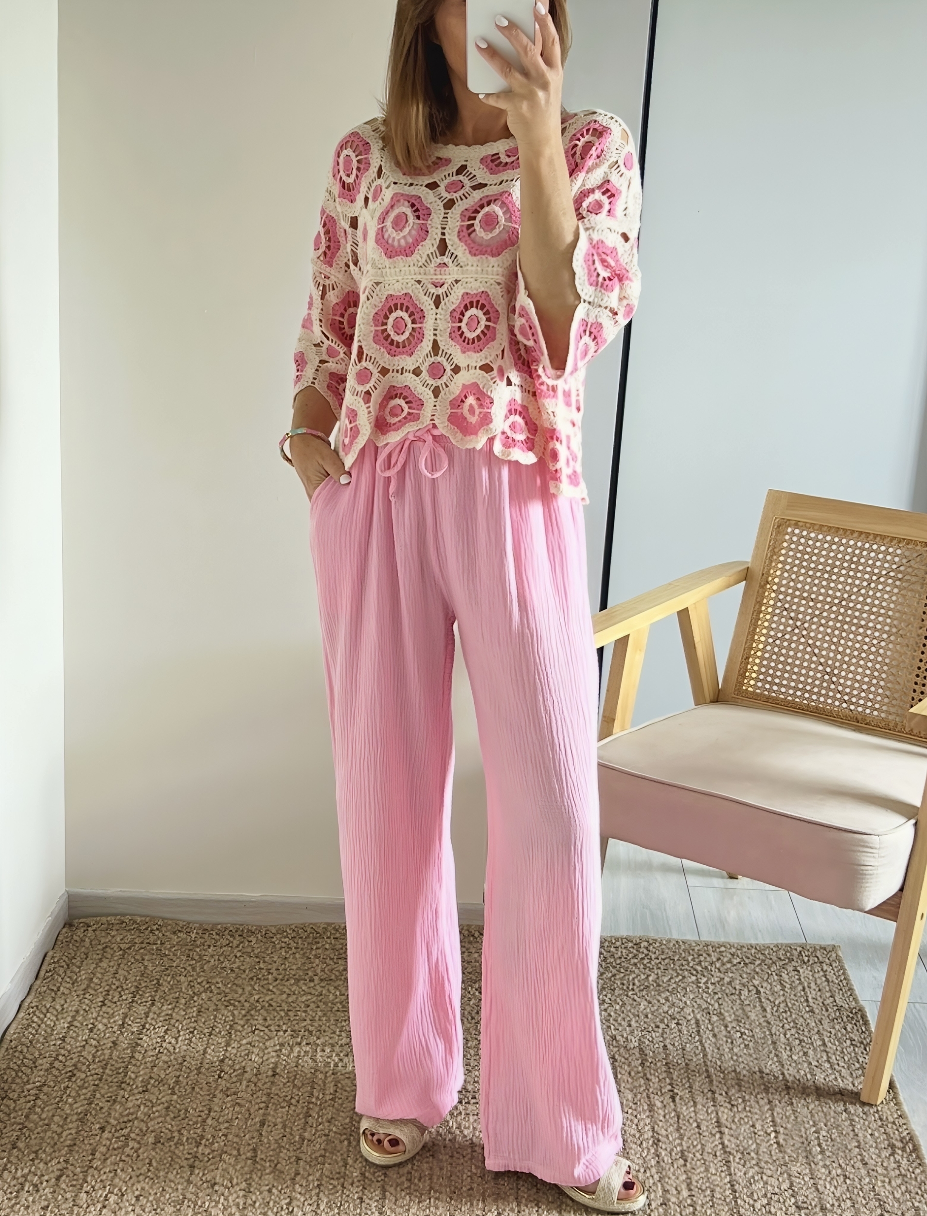 le pantalon noé rose -2