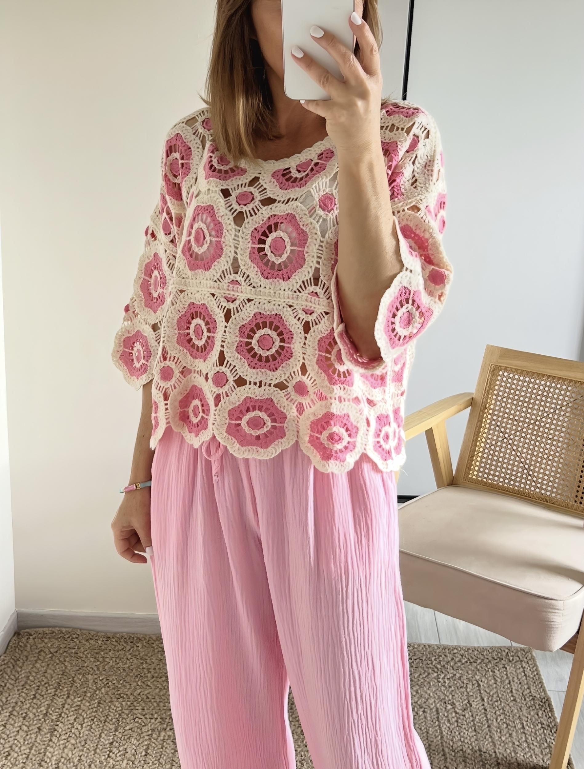 le pantalon noé rose -4