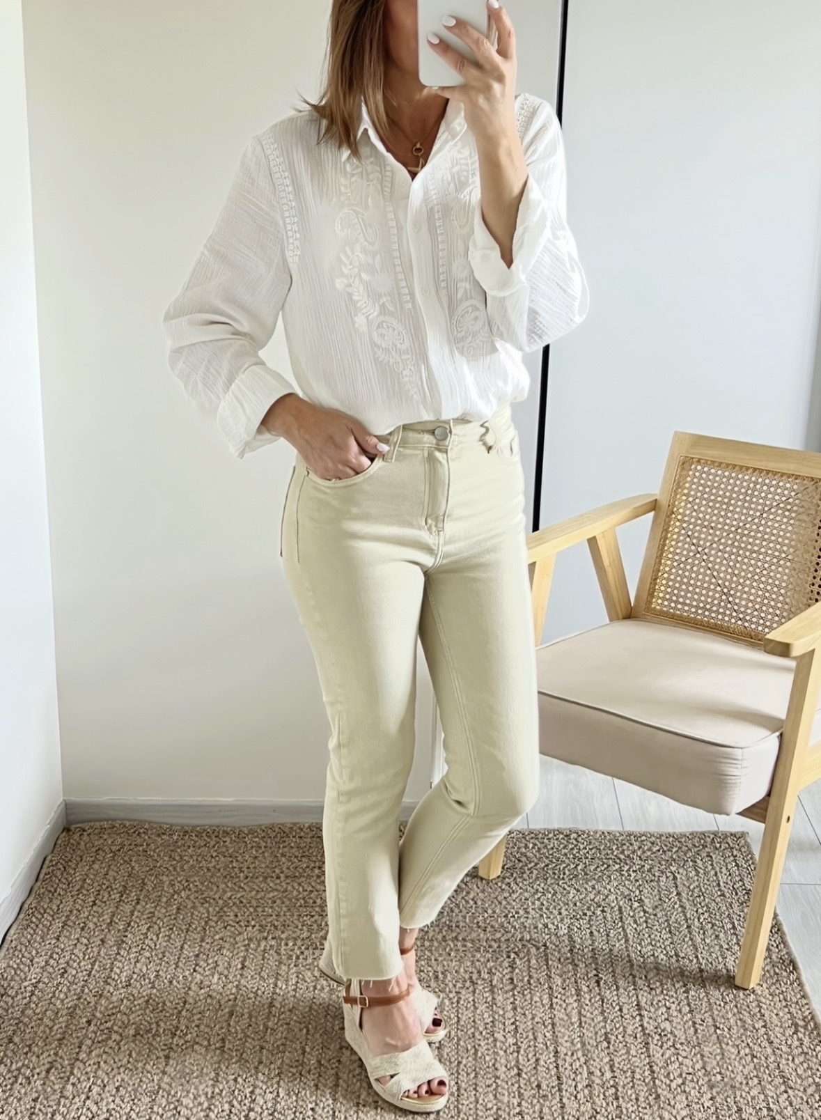 le jean harvey beige -3