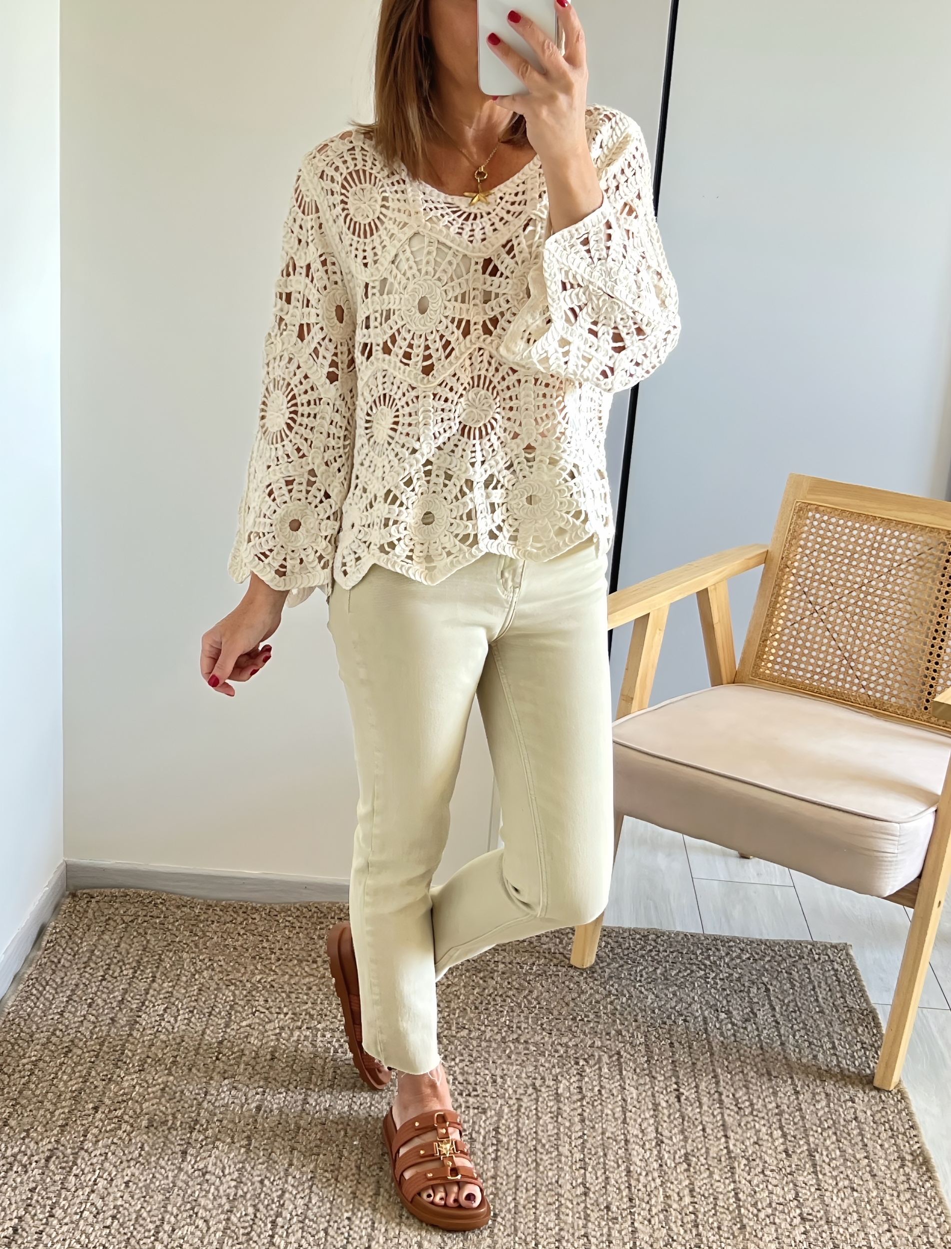 le jean harvey beige -1