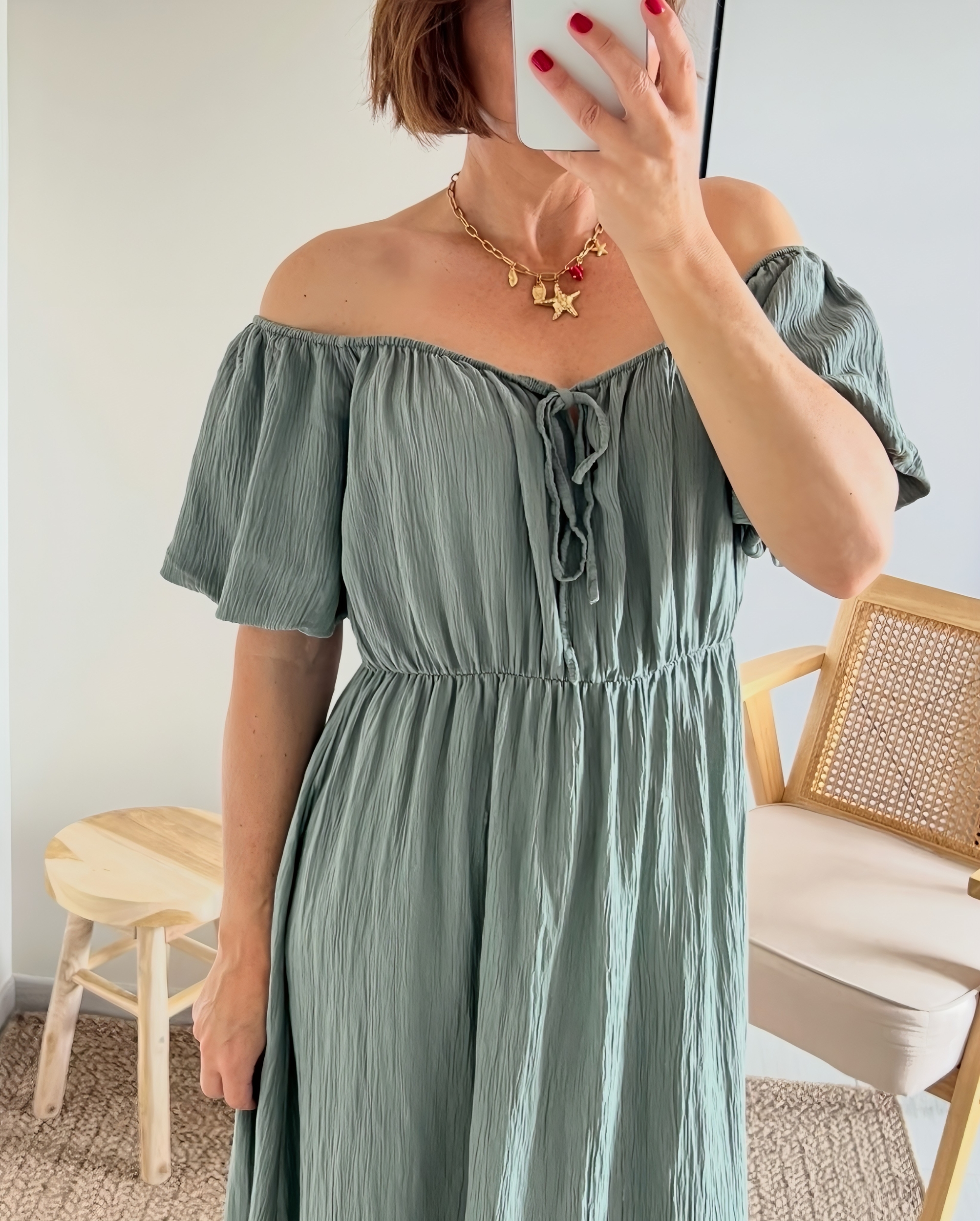 la robe loane kaki -5