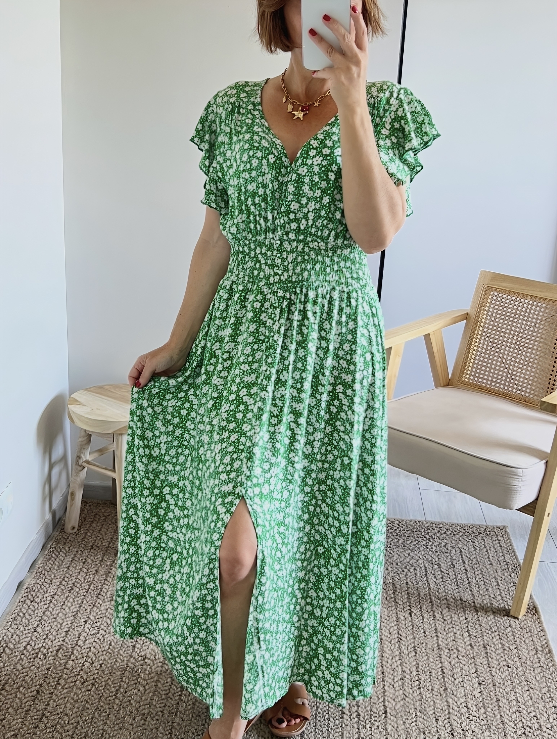 la robe rosaline verte -1