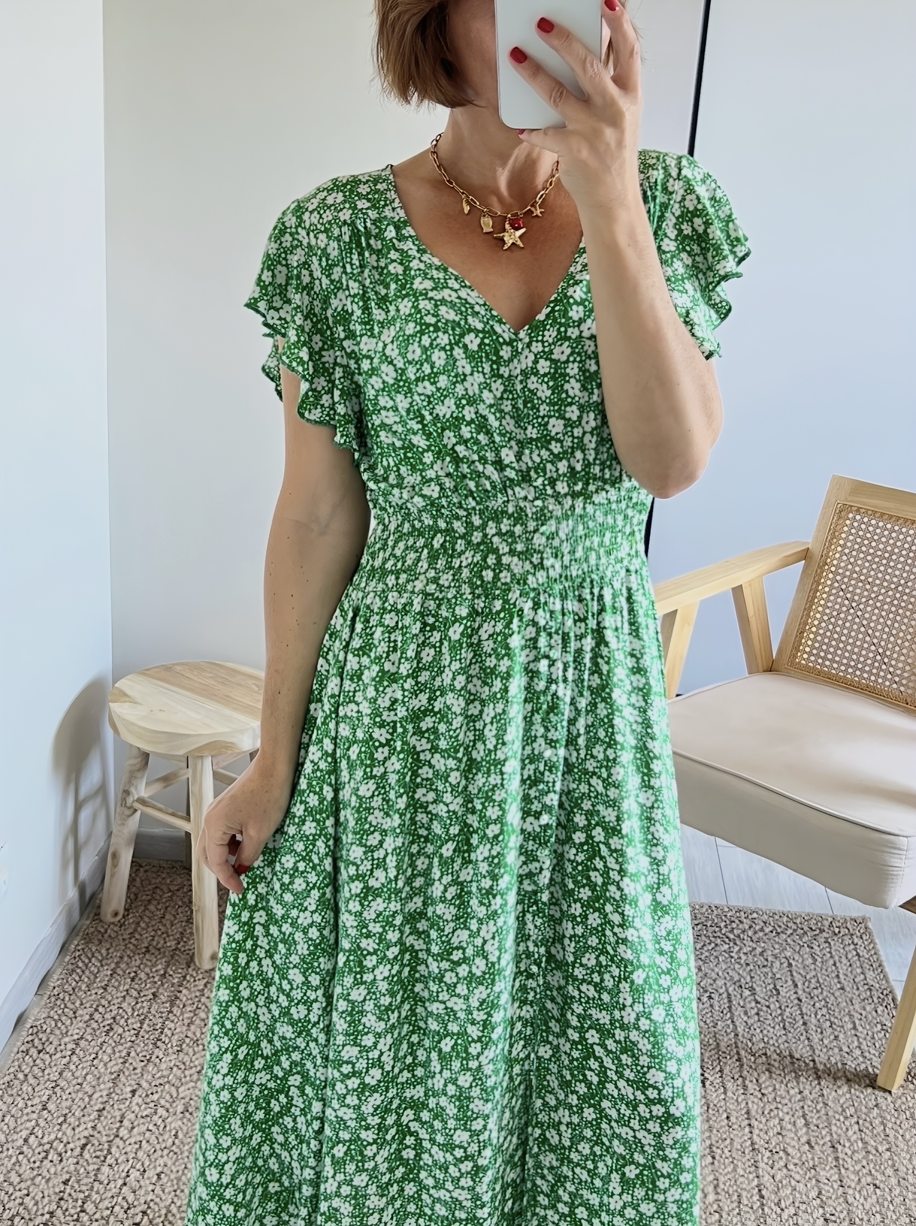 la robe rosaline verte -2