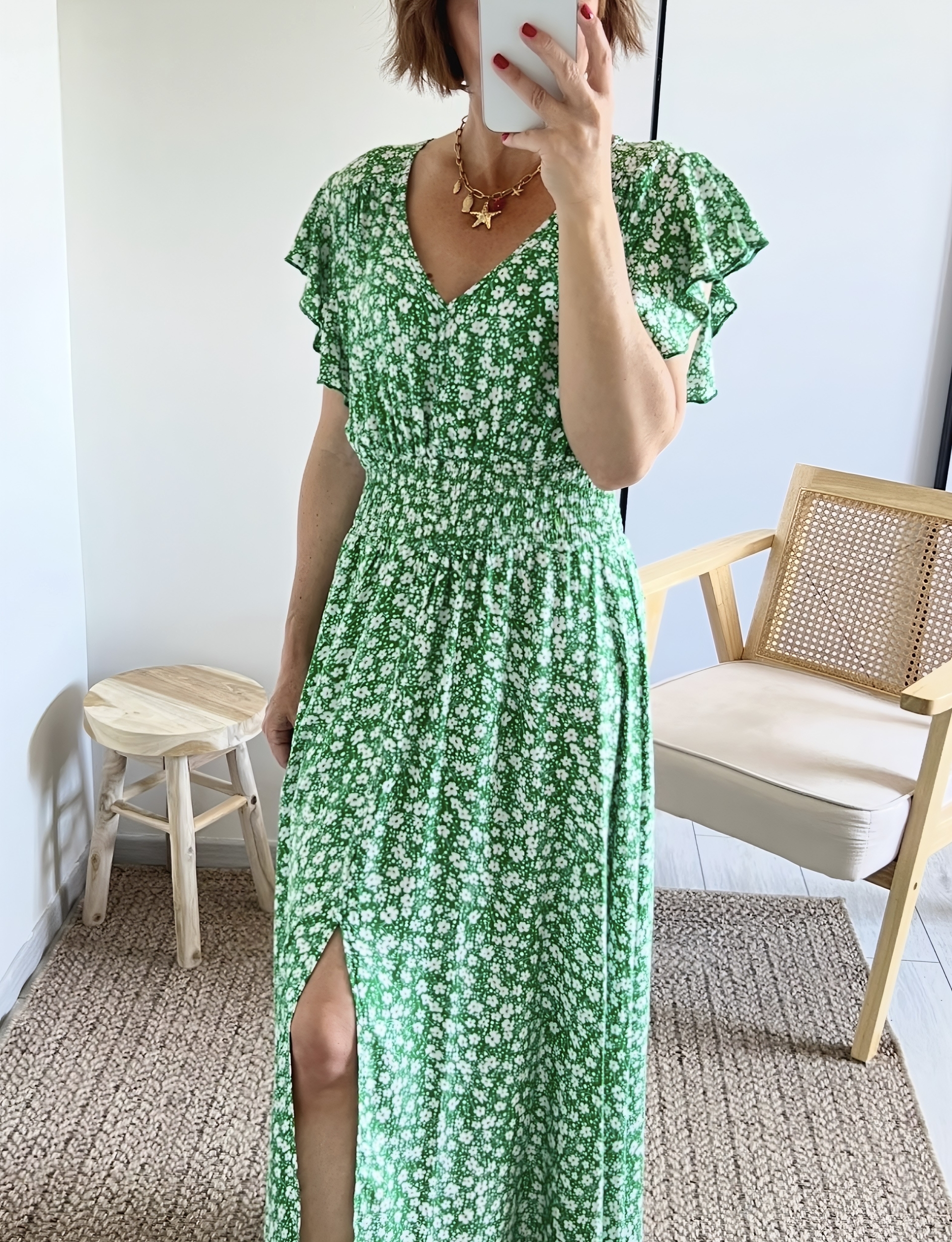 la robe rosaline verte -3