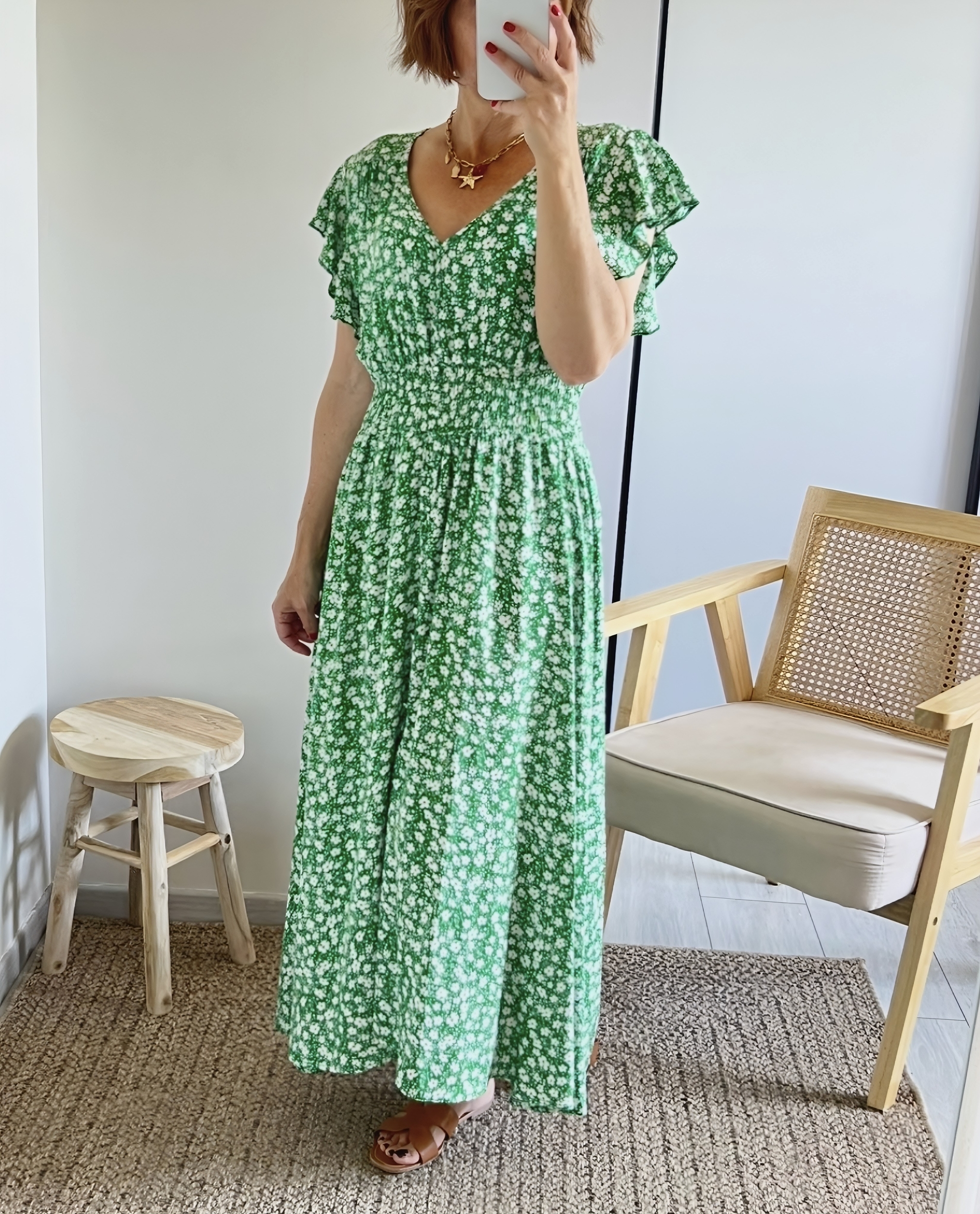 la robe rosaline verte -5