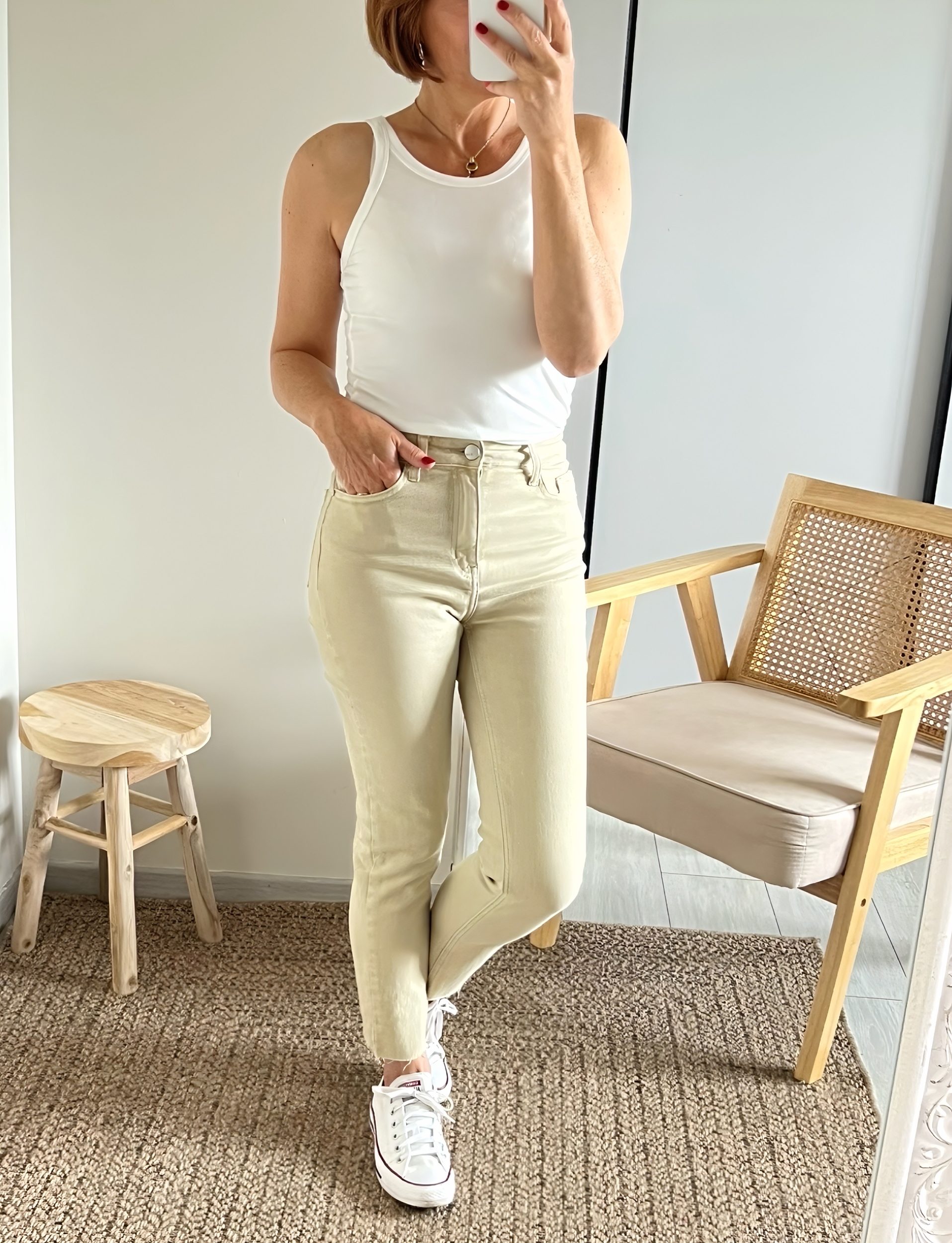le jean harvey beige -2