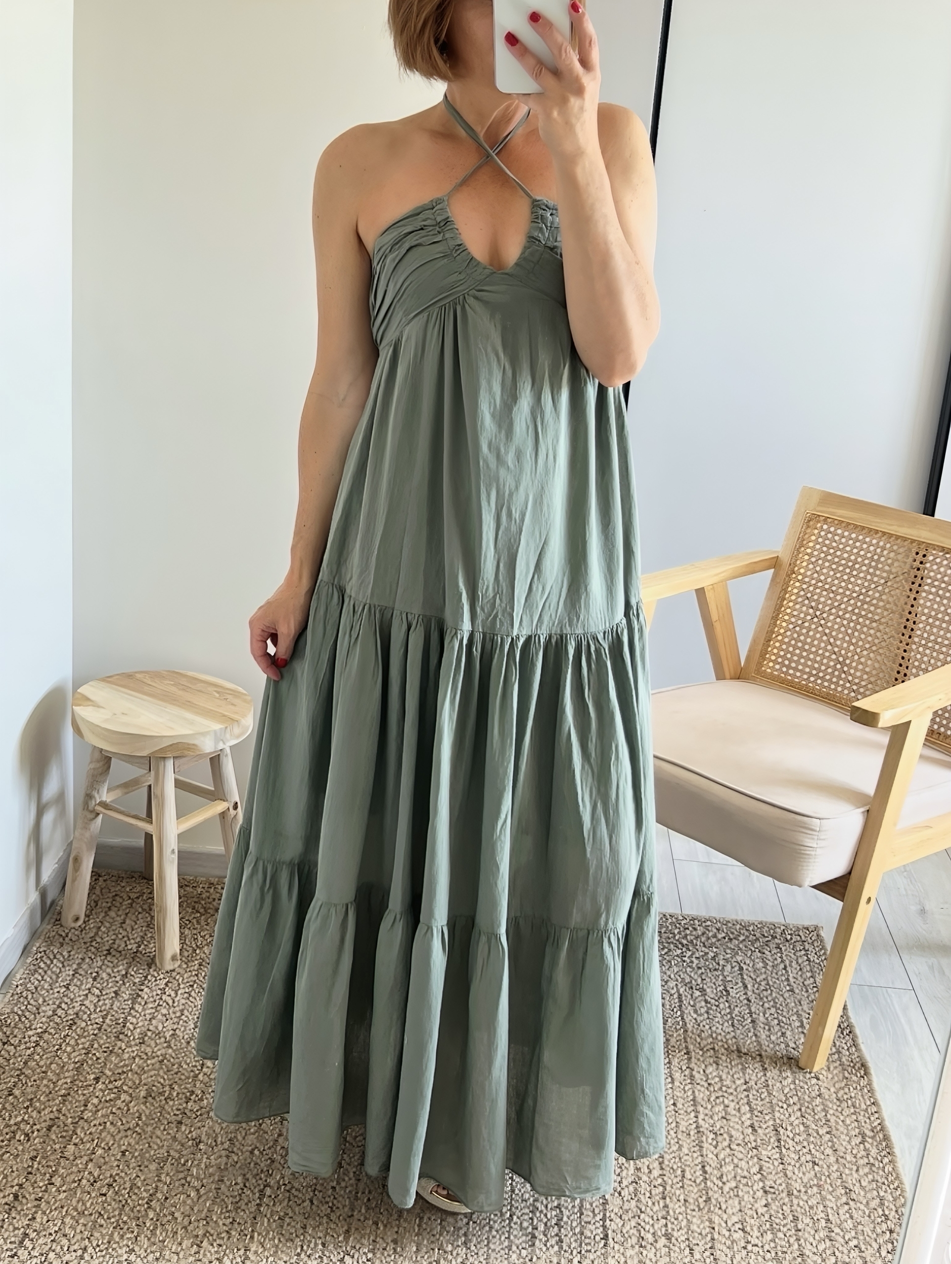 la robe lina kaki -2