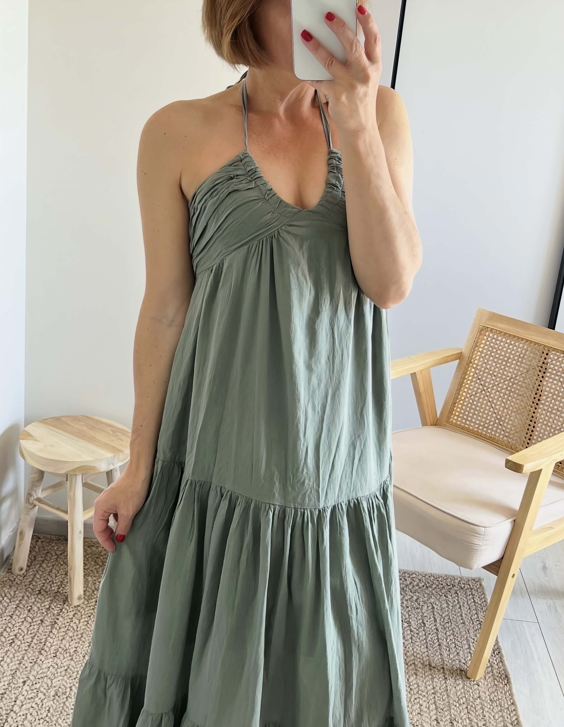 la robe lina kaki -3