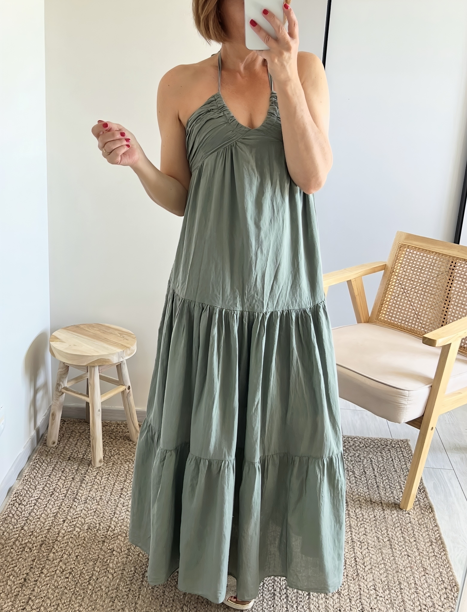 la robe lina kaki -4