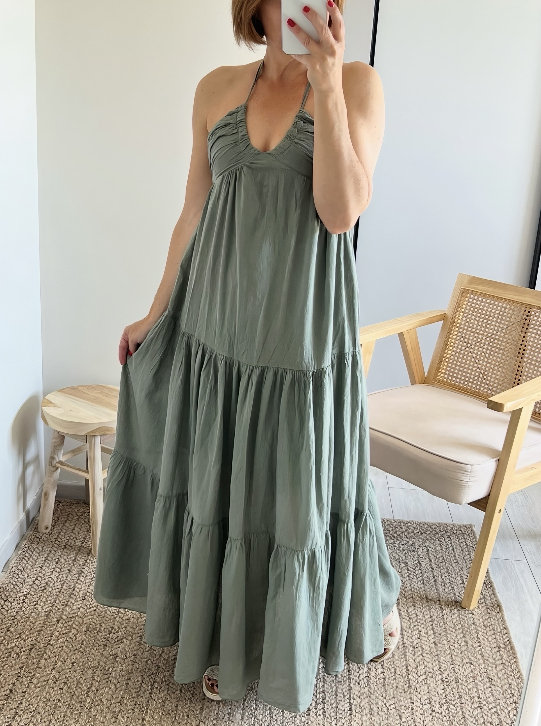 la robe lina kaki -5