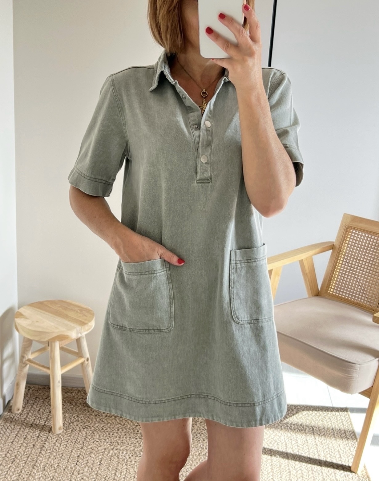 la robe tessa kaki -5