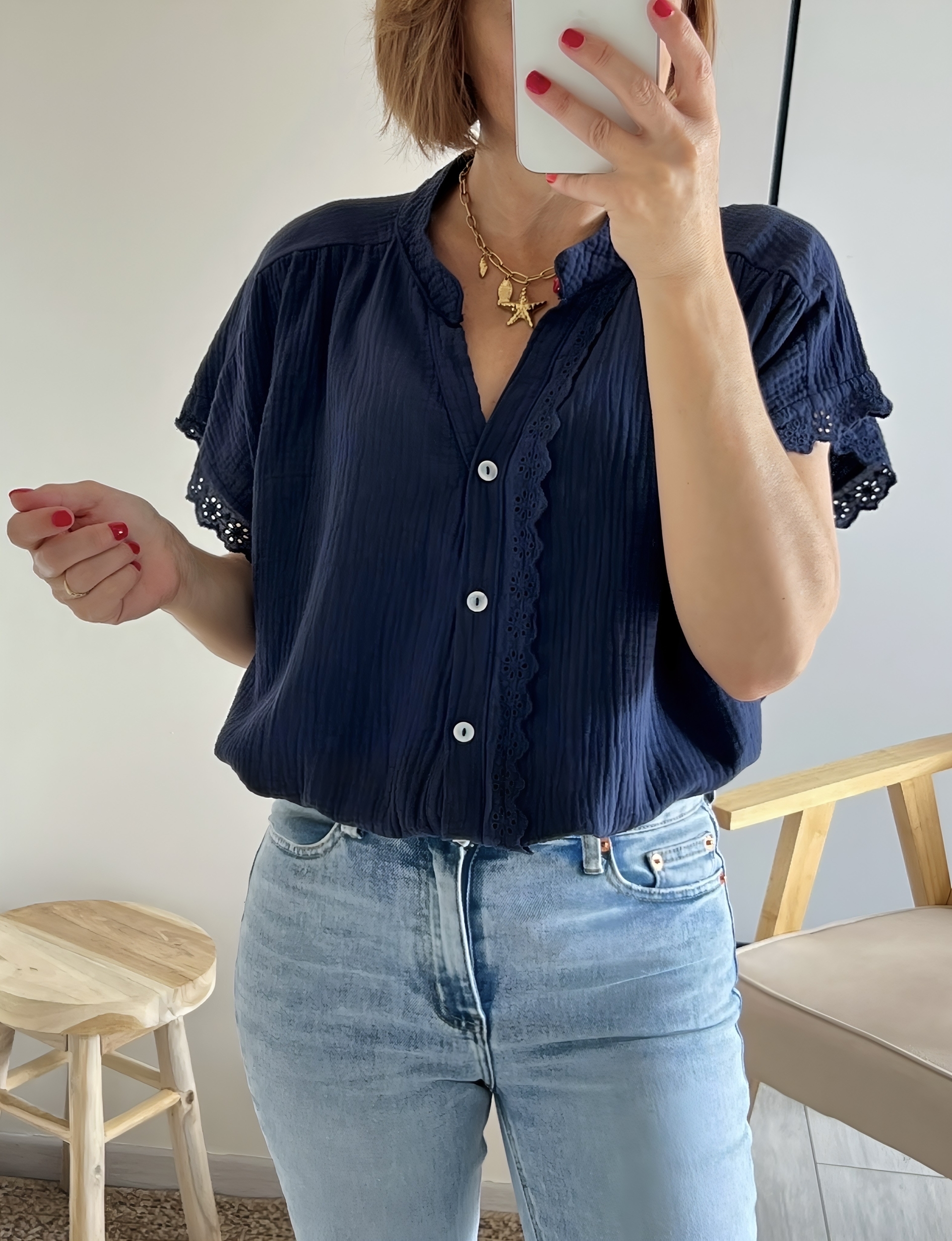 la blouse suzon marine -4