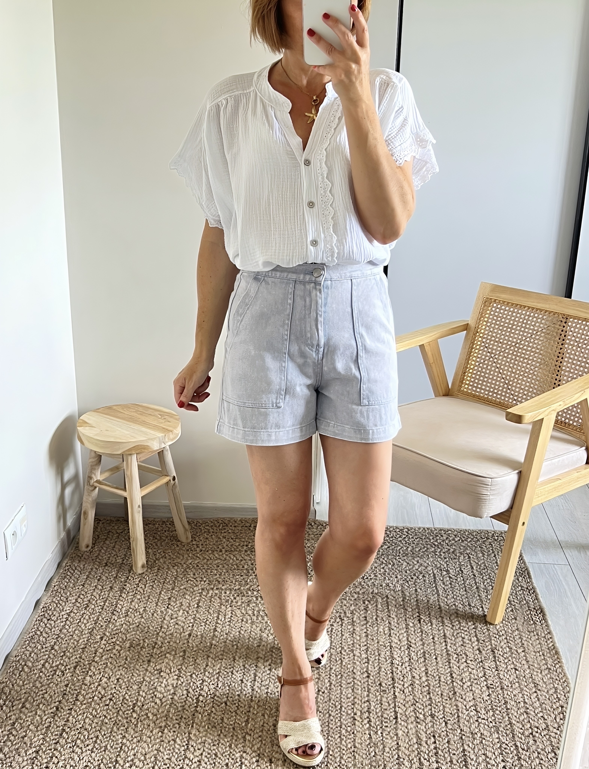 le short terry bleu -1