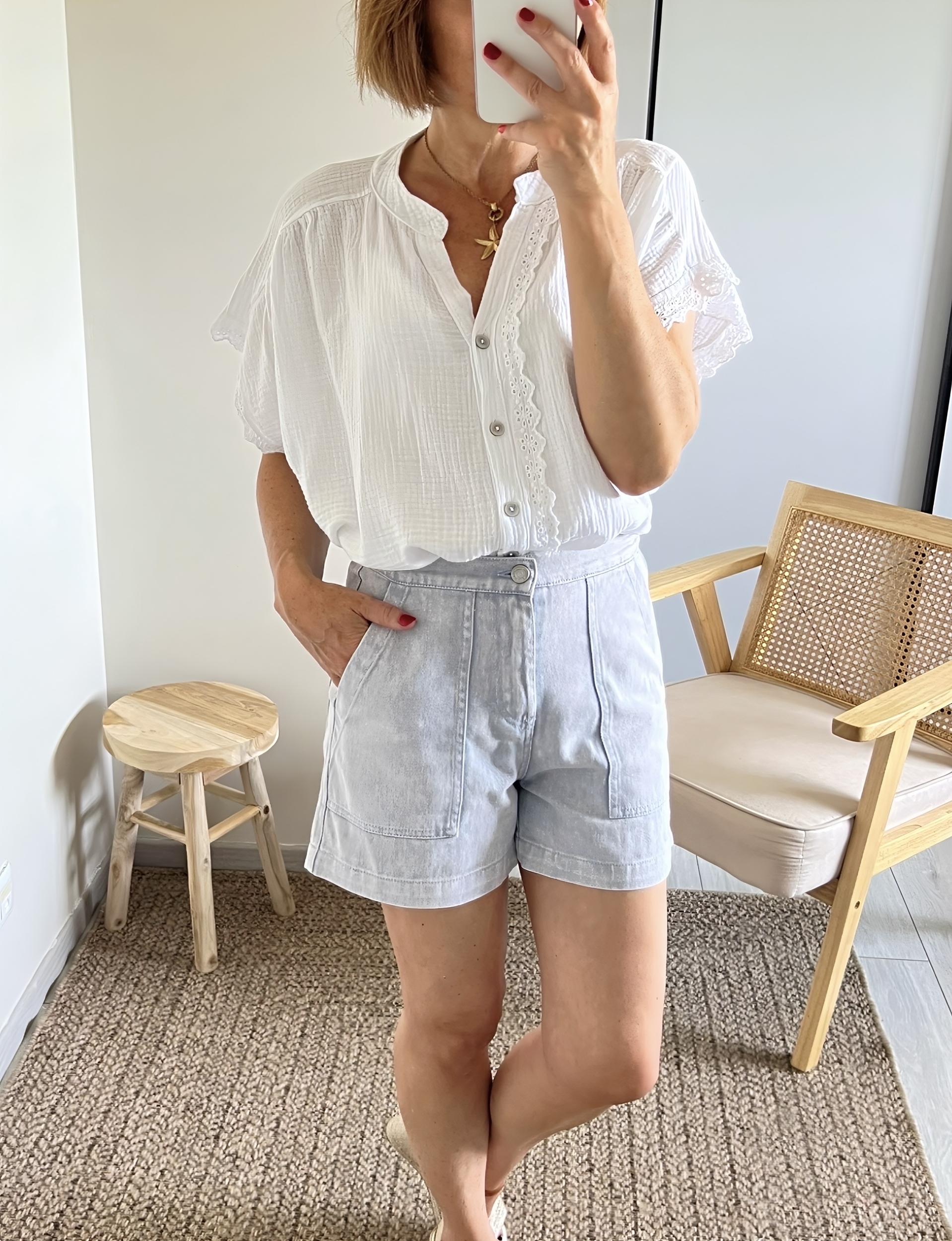 le short terry bleu -3