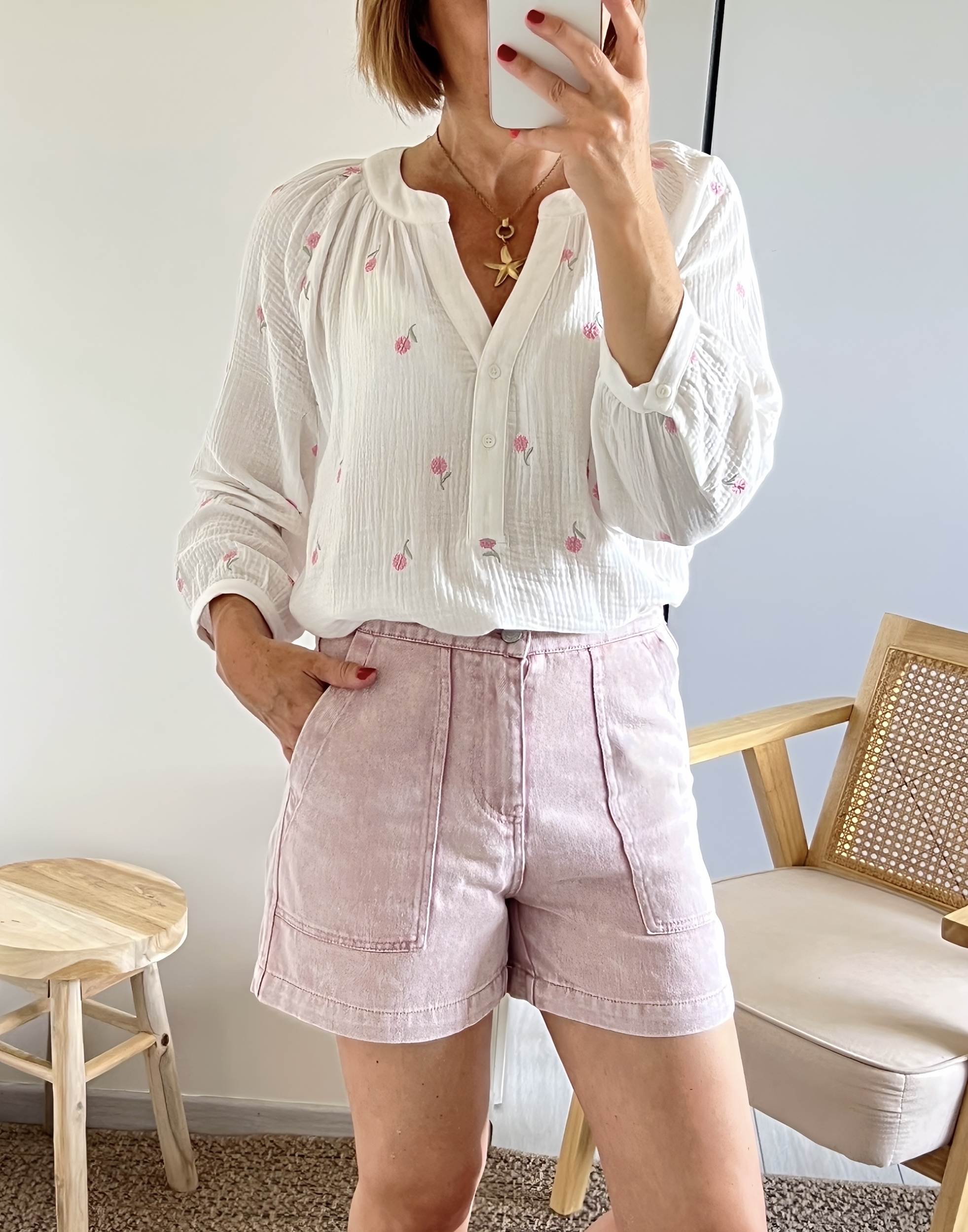 le short terry rose -5
