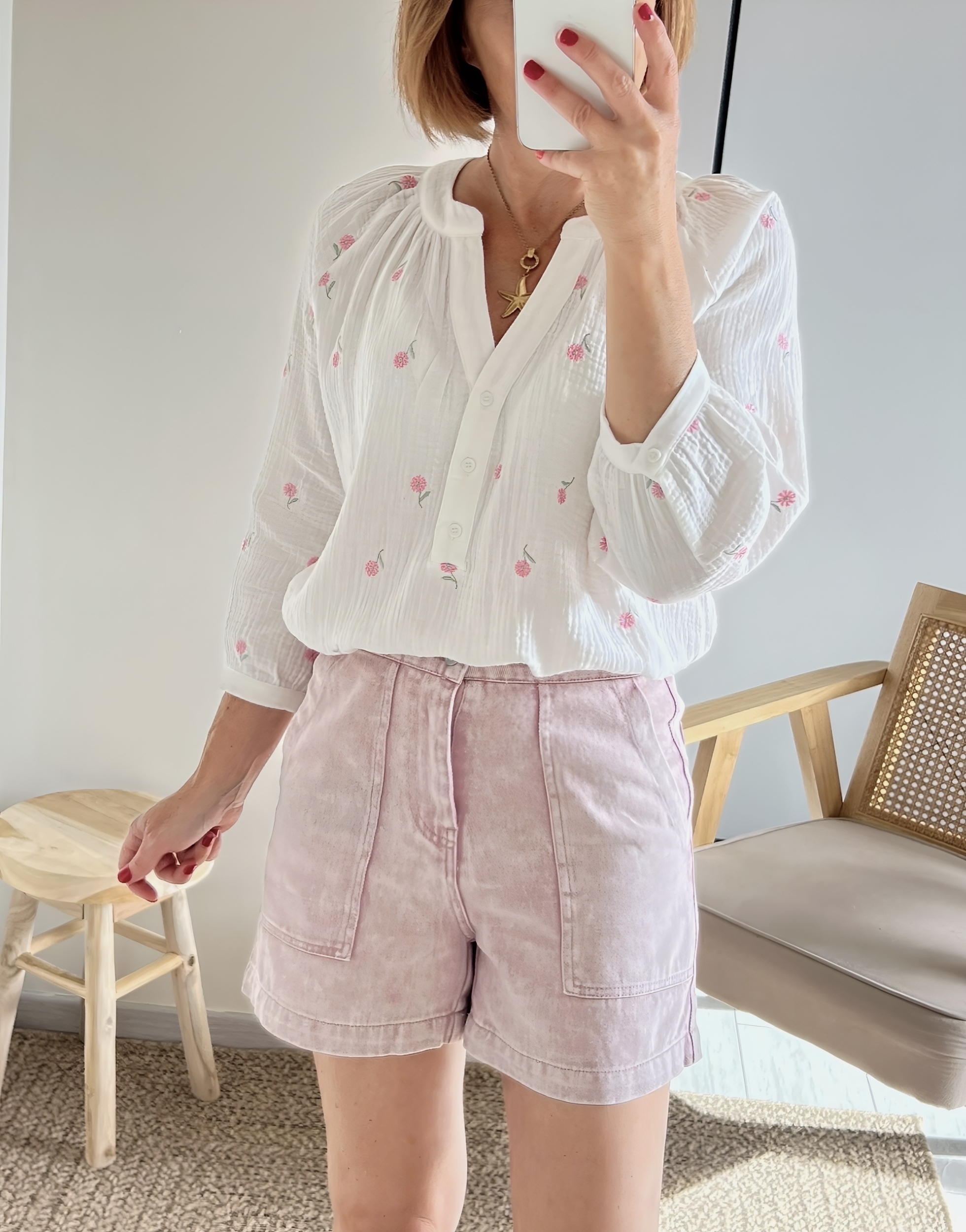 le short terry rose -2