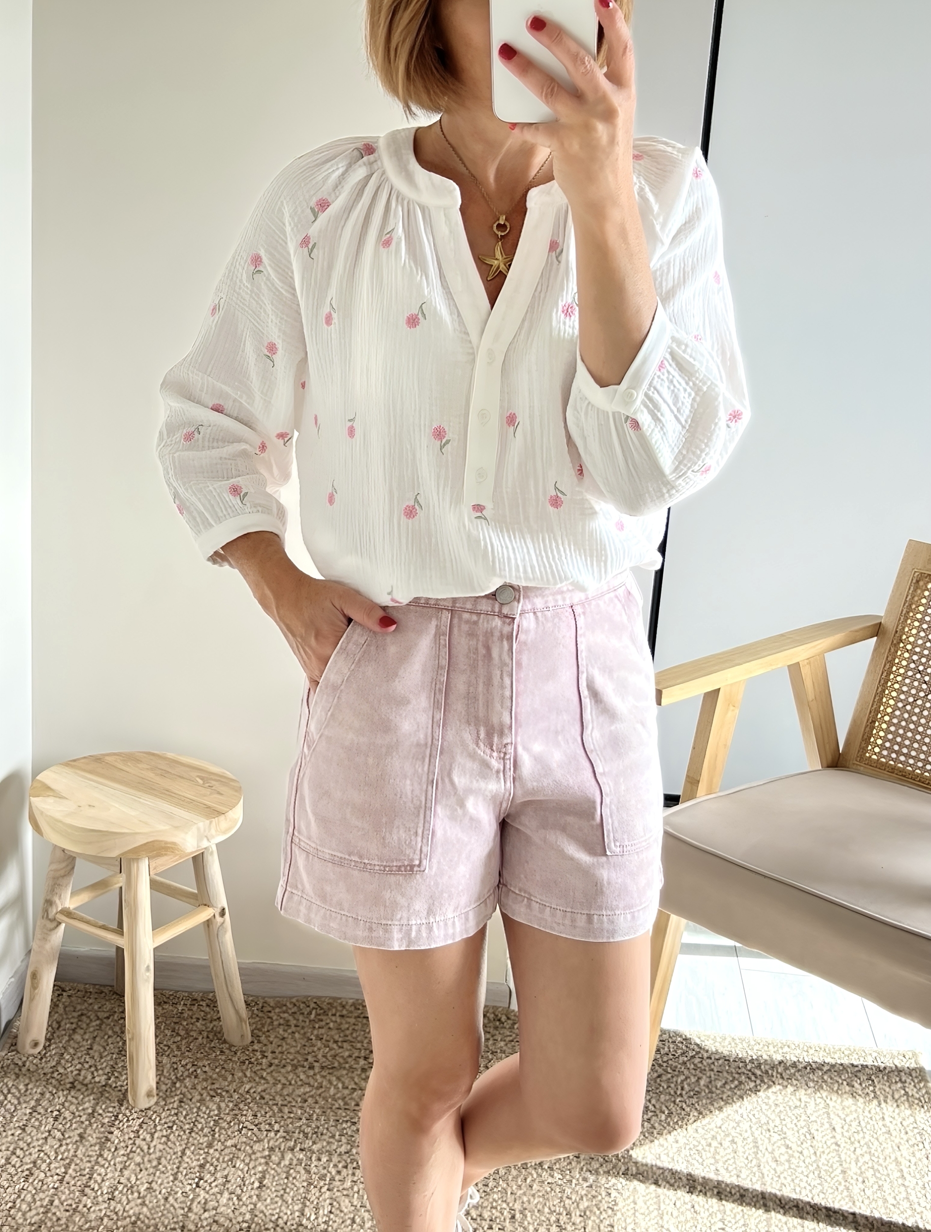 le short terry rose