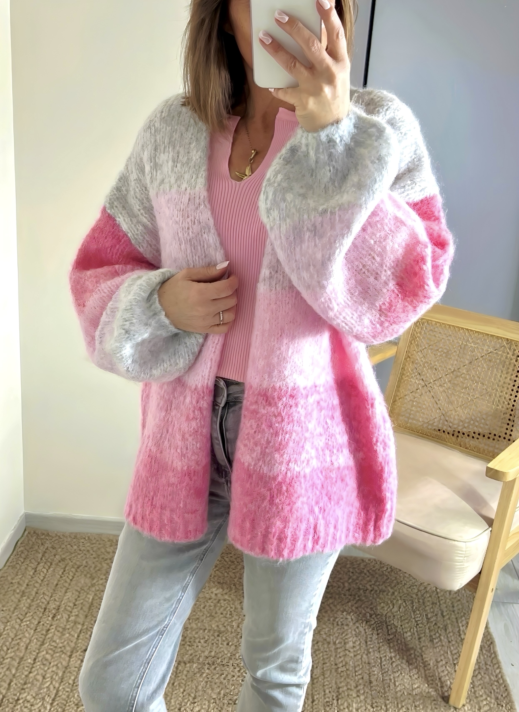 le gilet abel rose -2