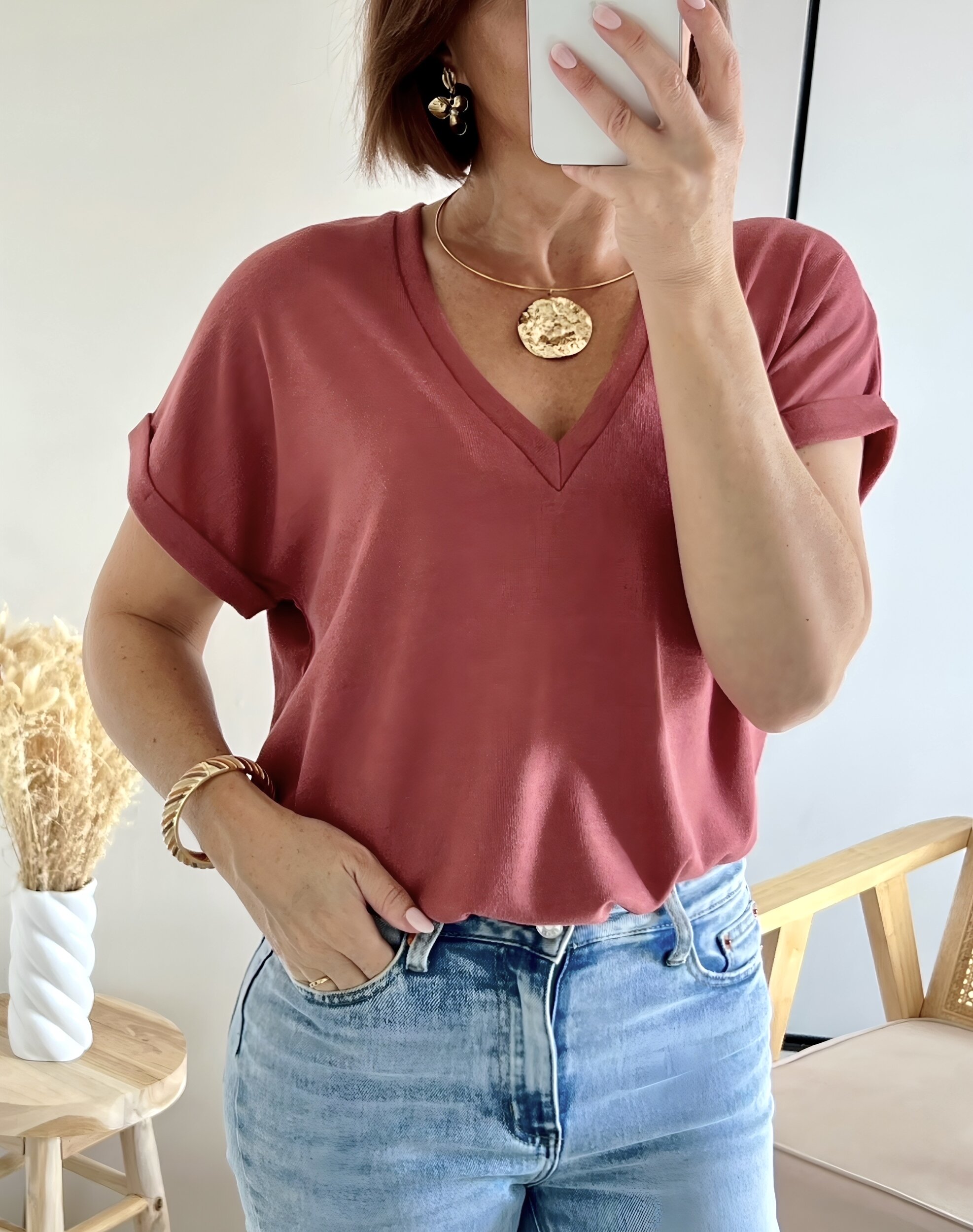 le tee-shirt simone terracota -1