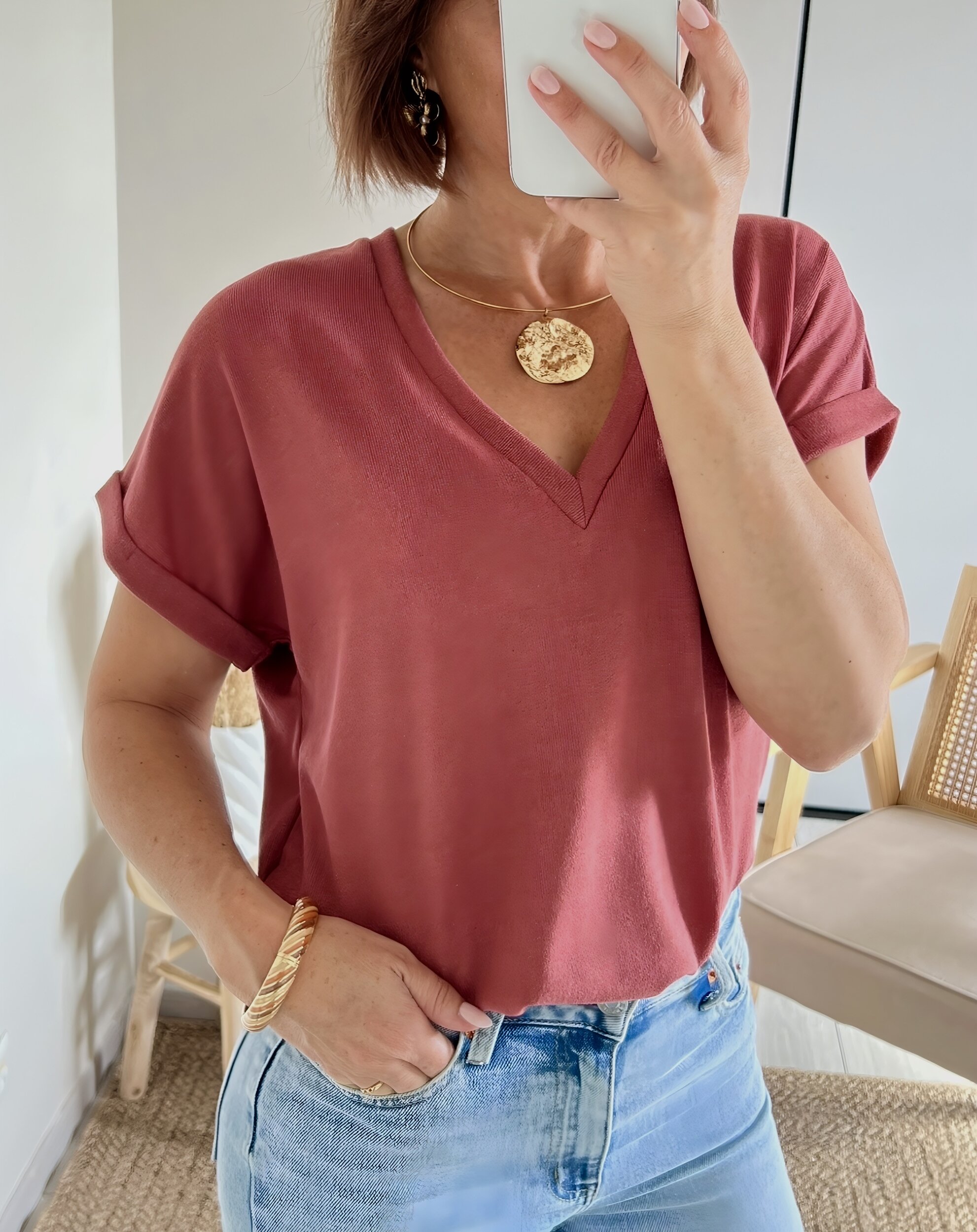 le tee-shirt simone terracota -3