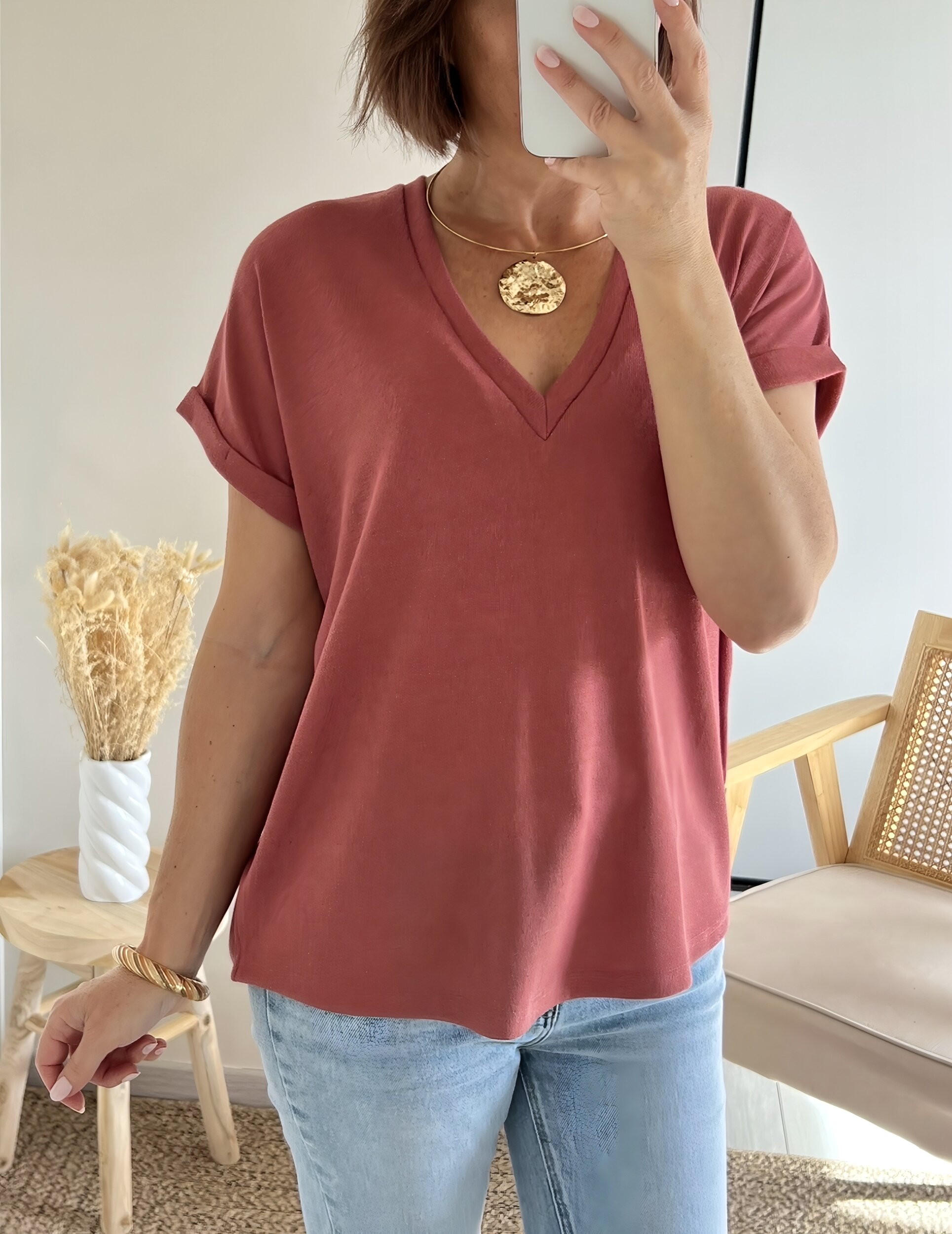 le tee-shirt simone terracota -5