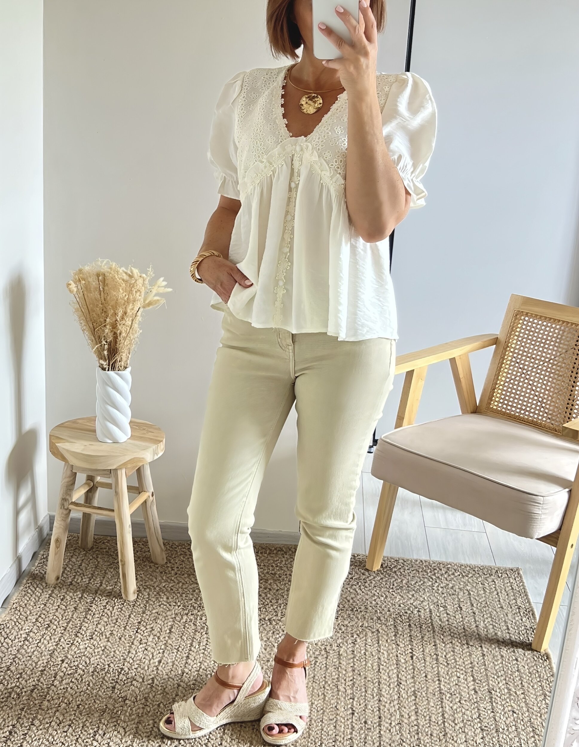 le jean harvey beige -2