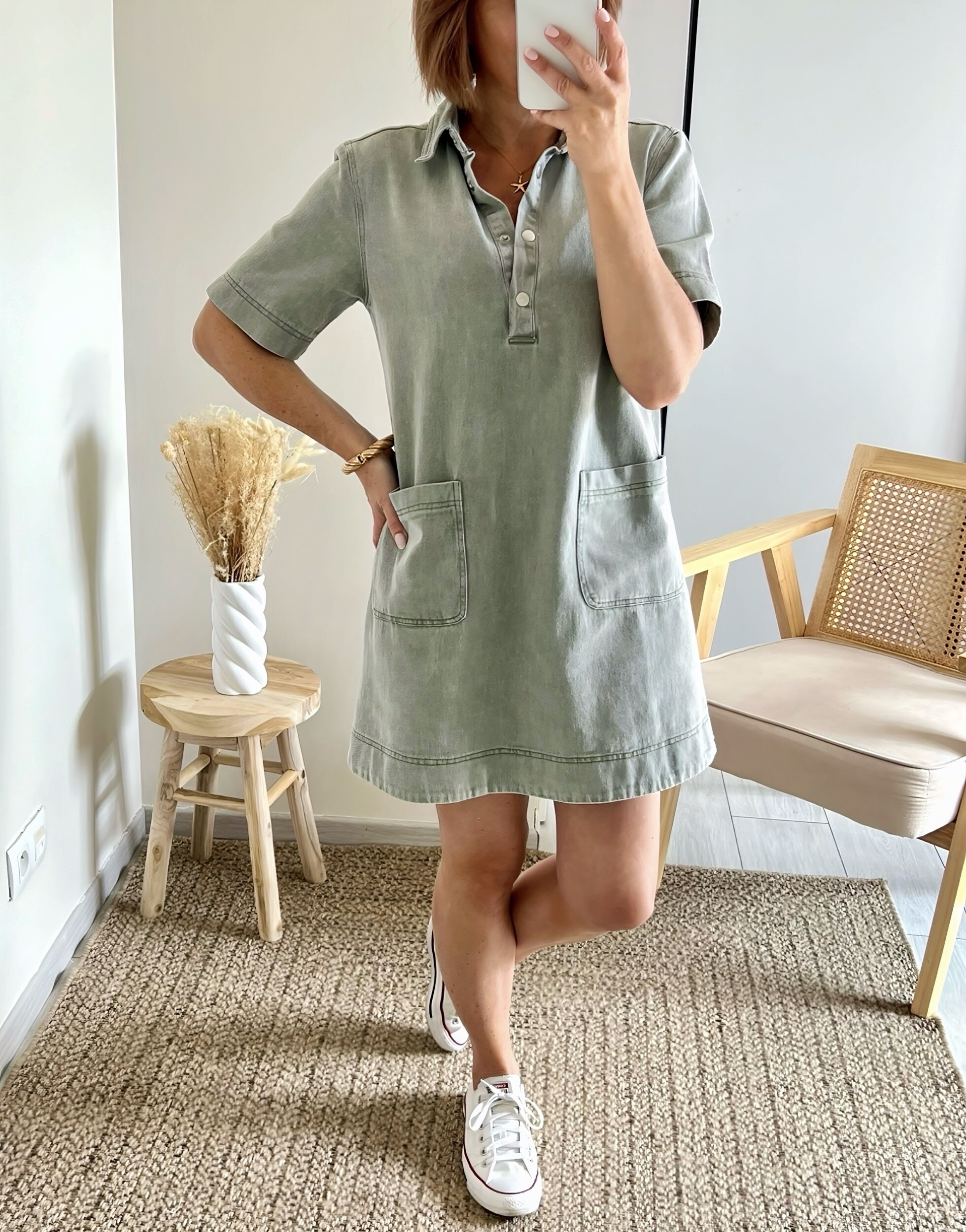 la robe tessa kaki -4