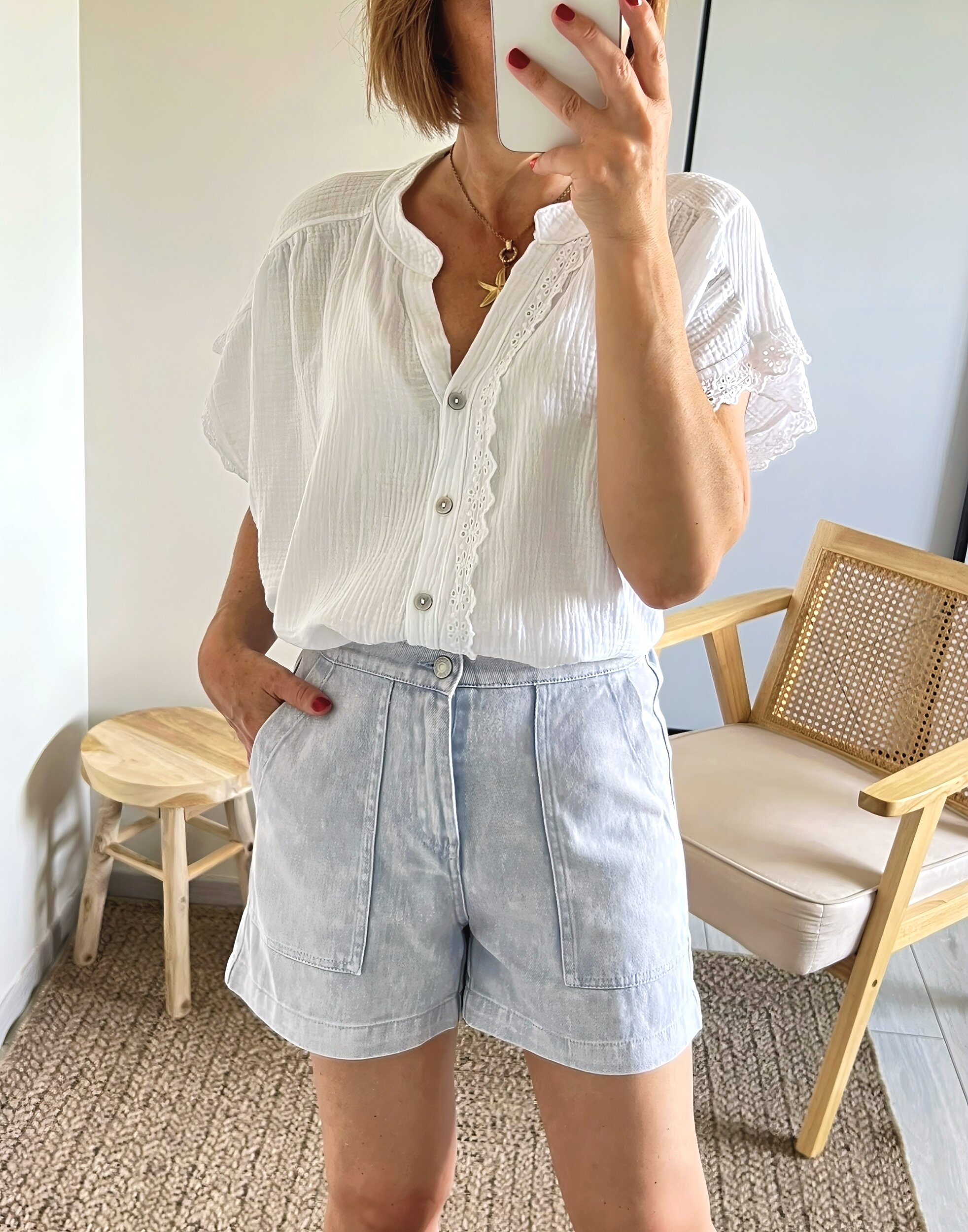 le short terry bleu -3