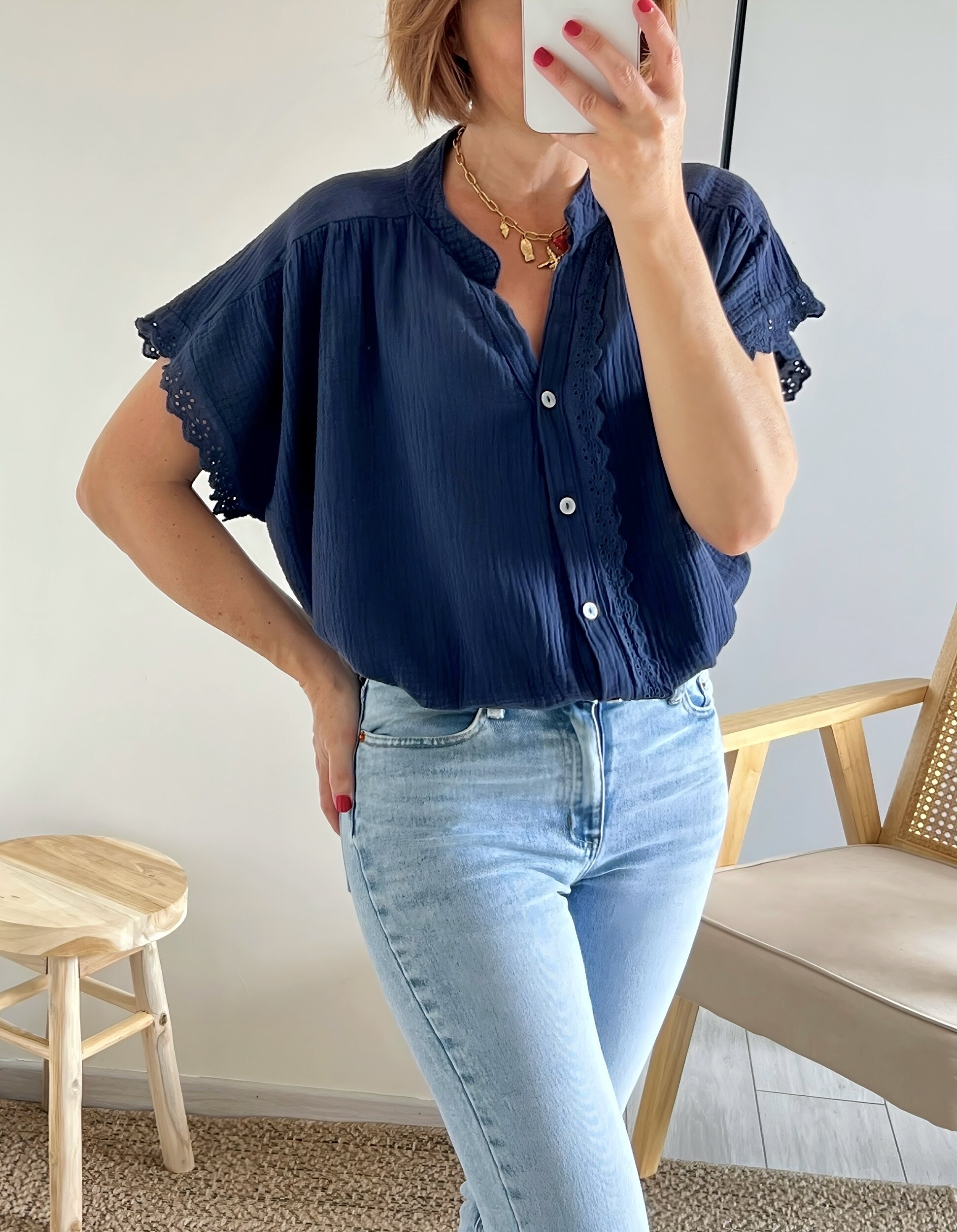 la blouse suzon marine -1