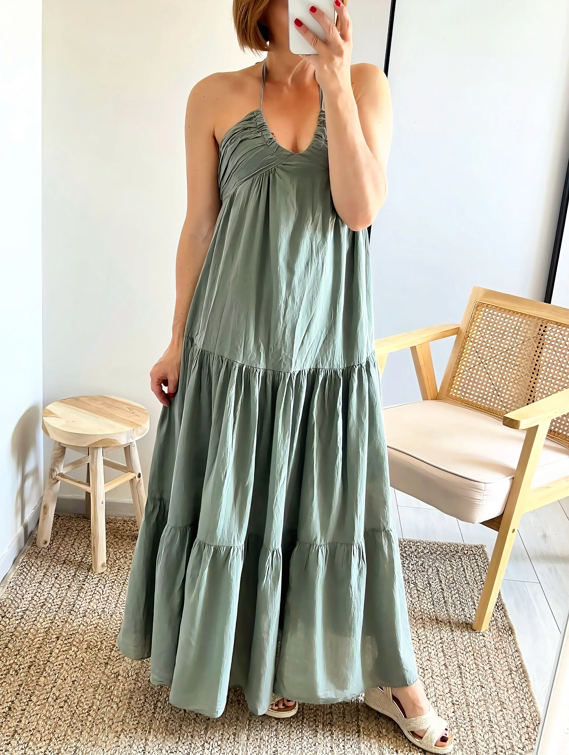 la robe lina kaki -1