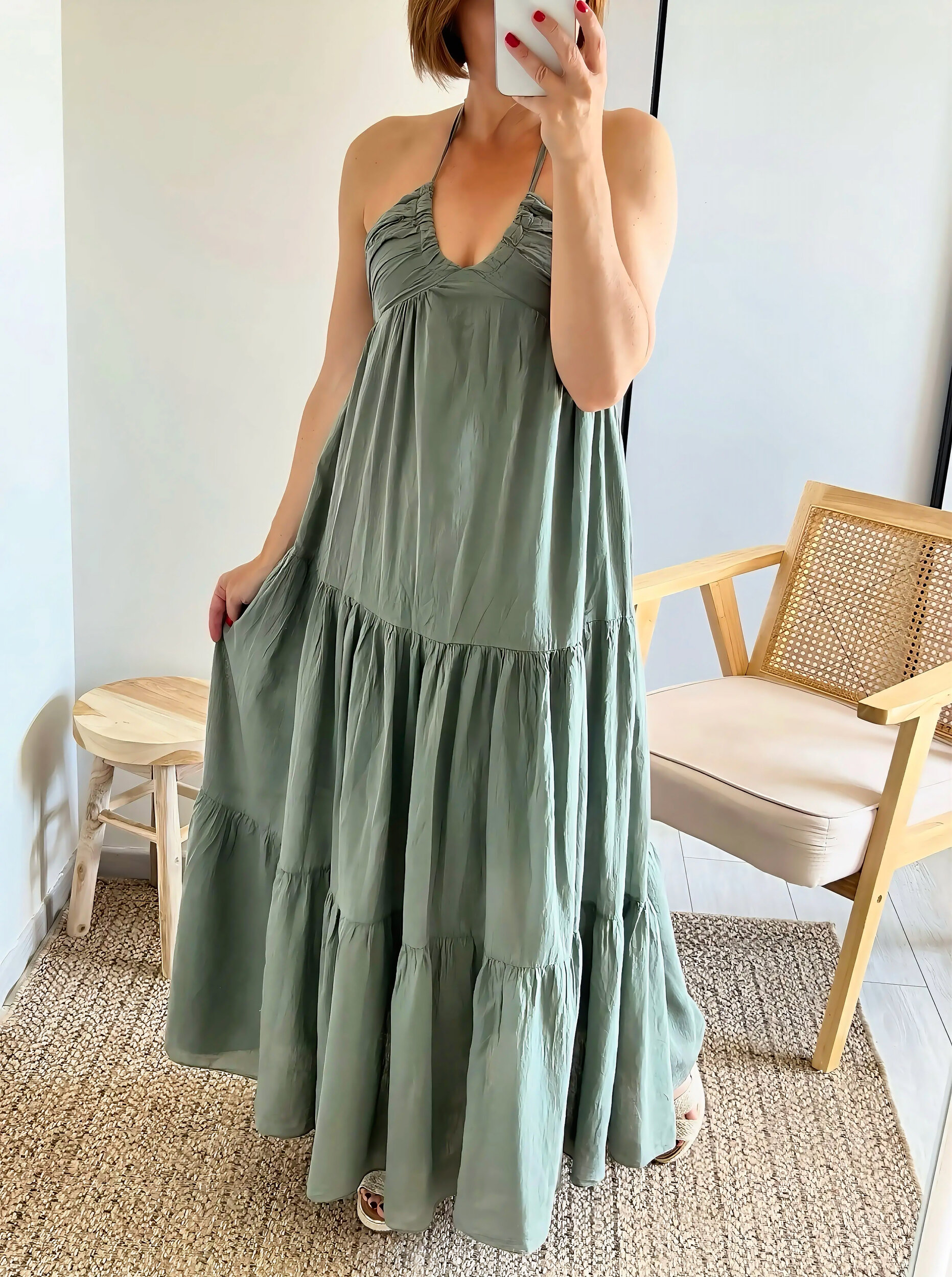 la robe lina kaki -2