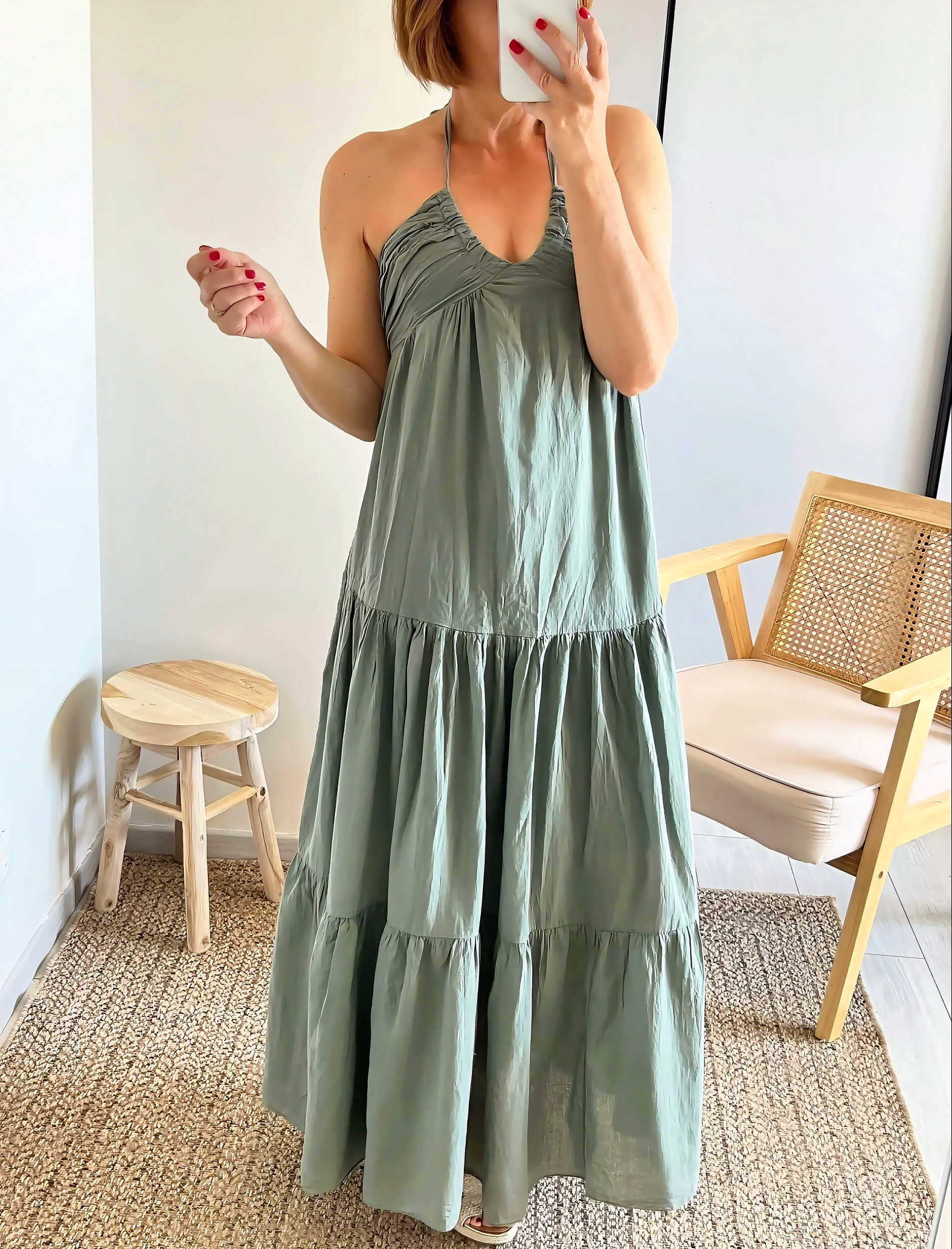 la robe lina kaki -3