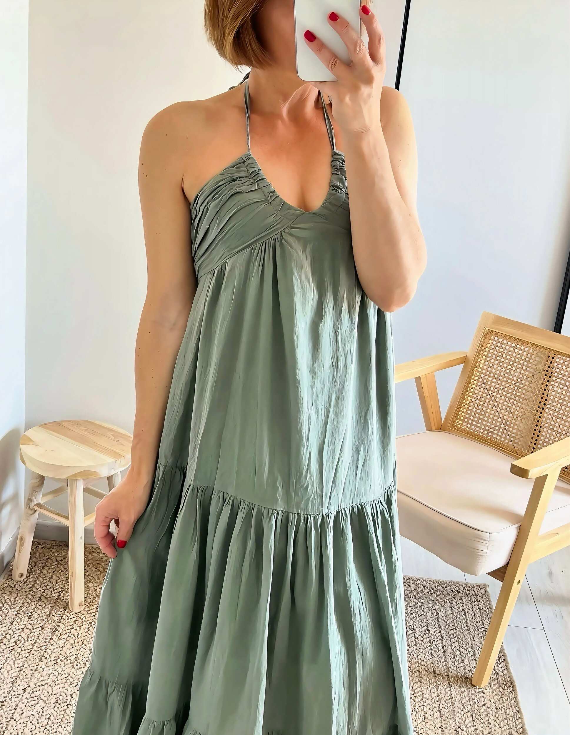 la robe lina kaki -4