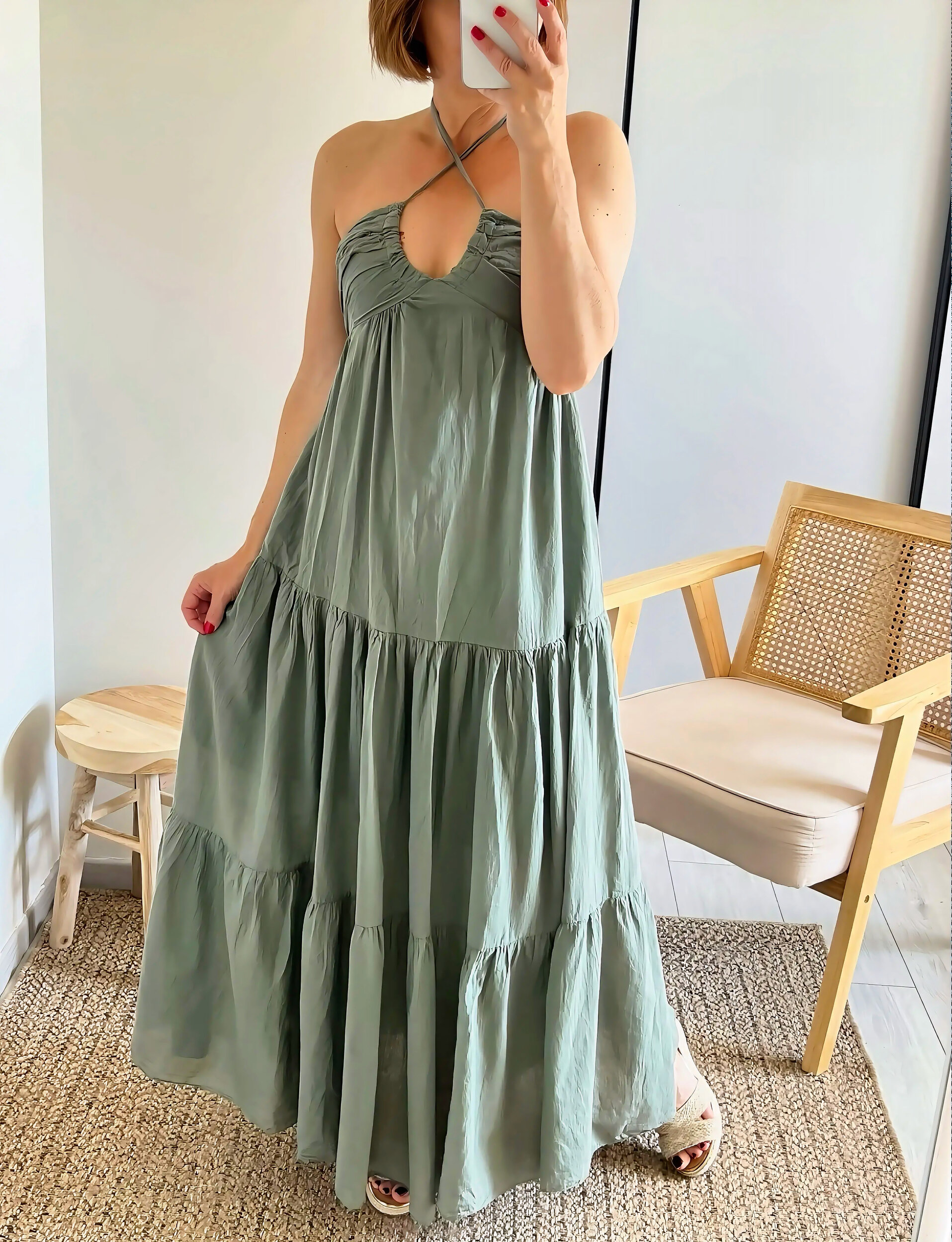 la robe lina kaki -5