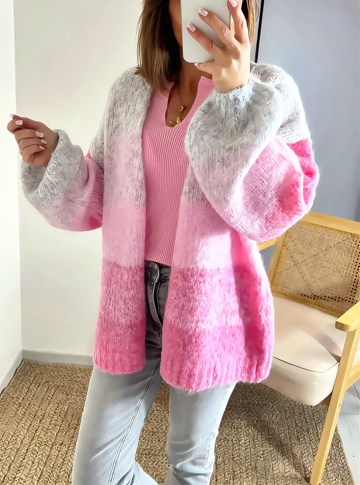 le gilet abel rose -3