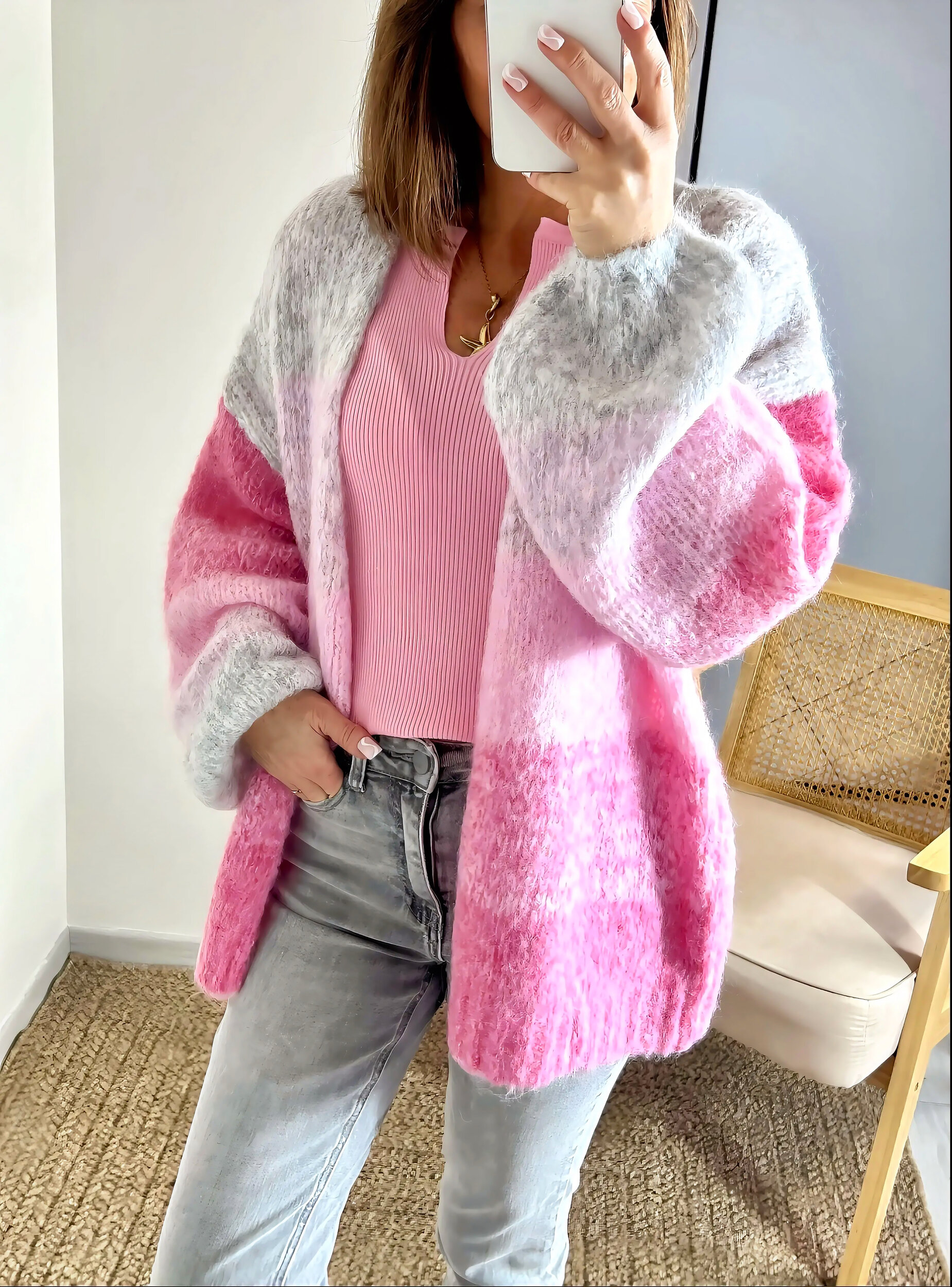 le gilet abel rose -4