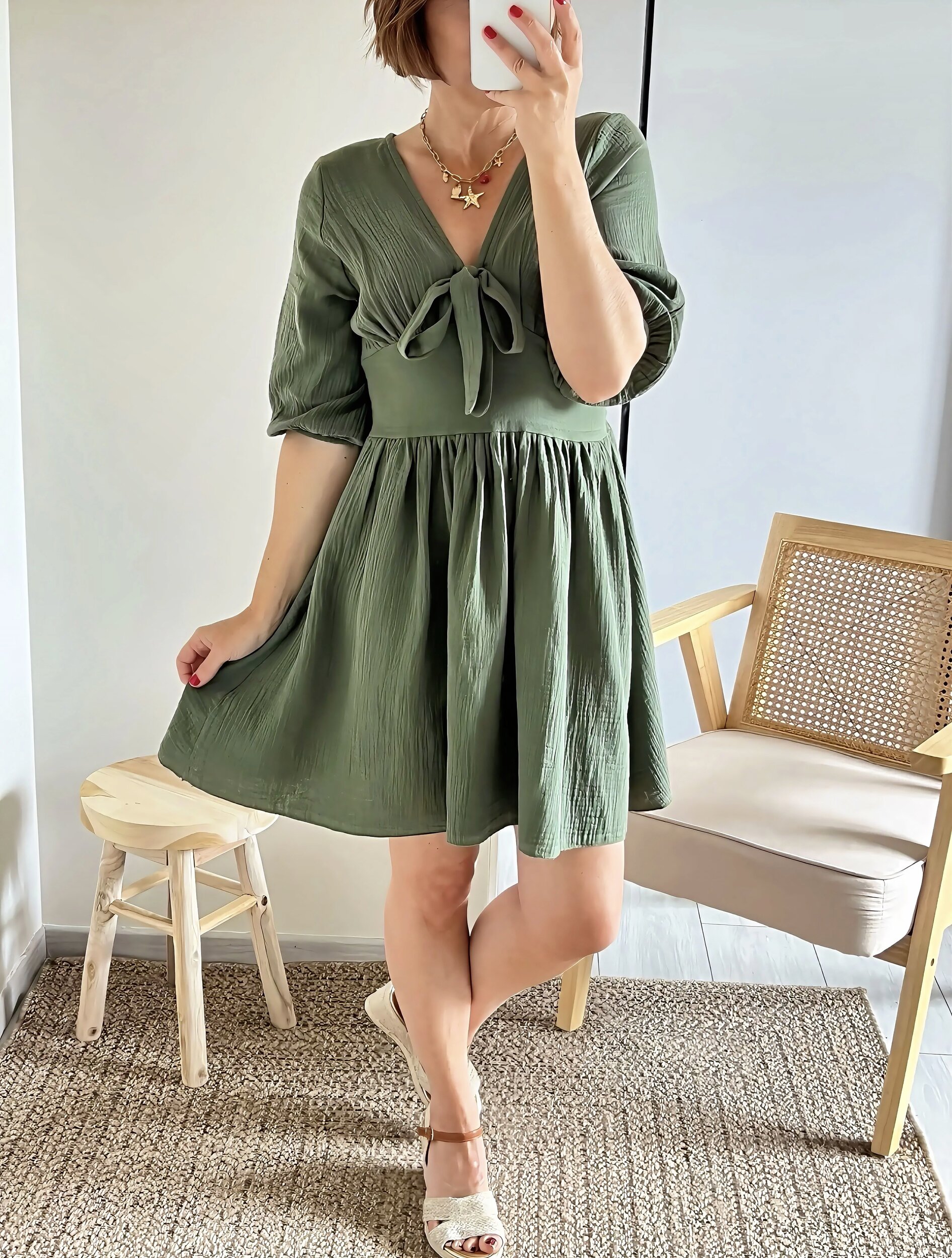 la robe stella kaki -1