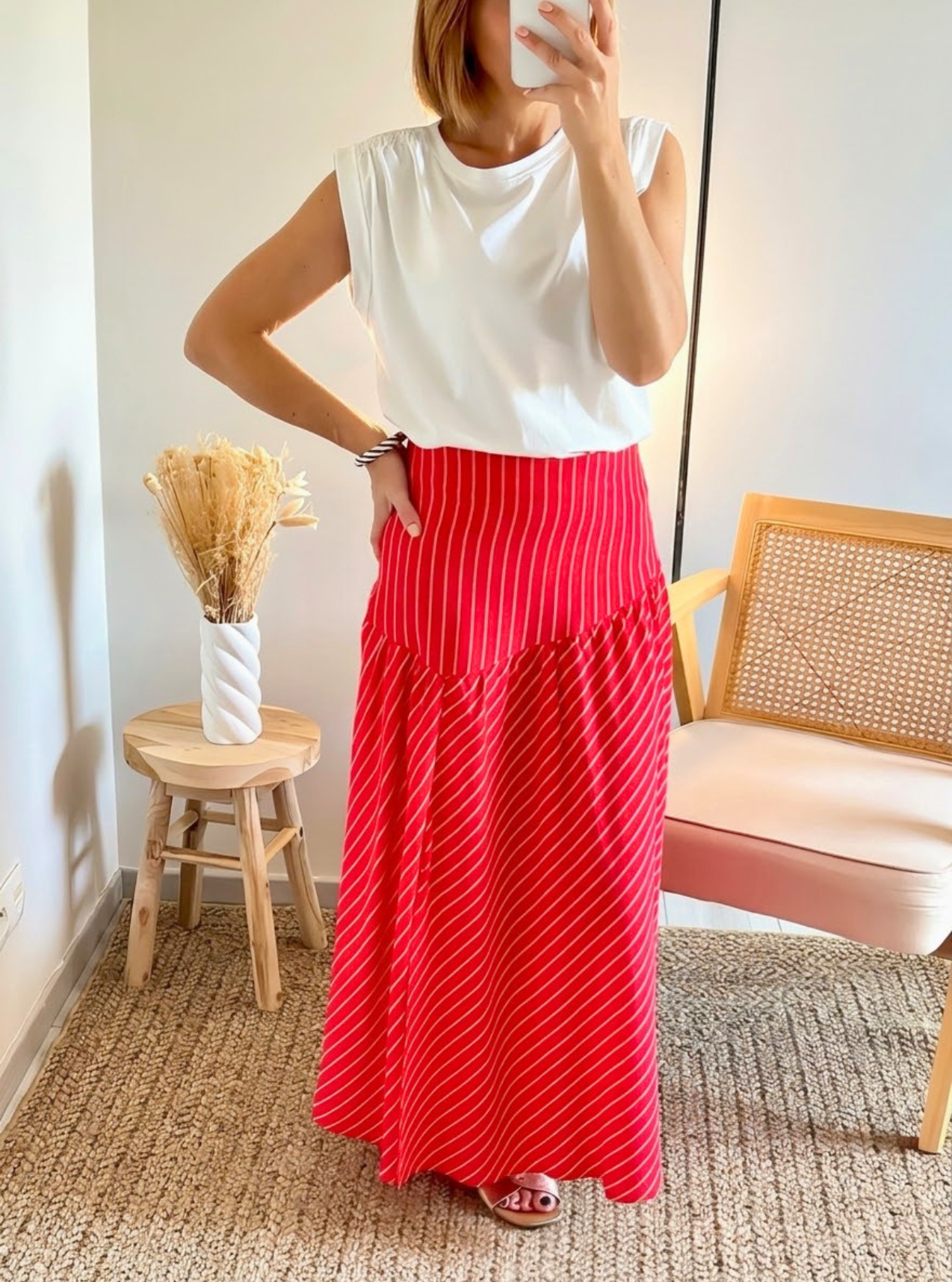 Jupe Callie longue rouge