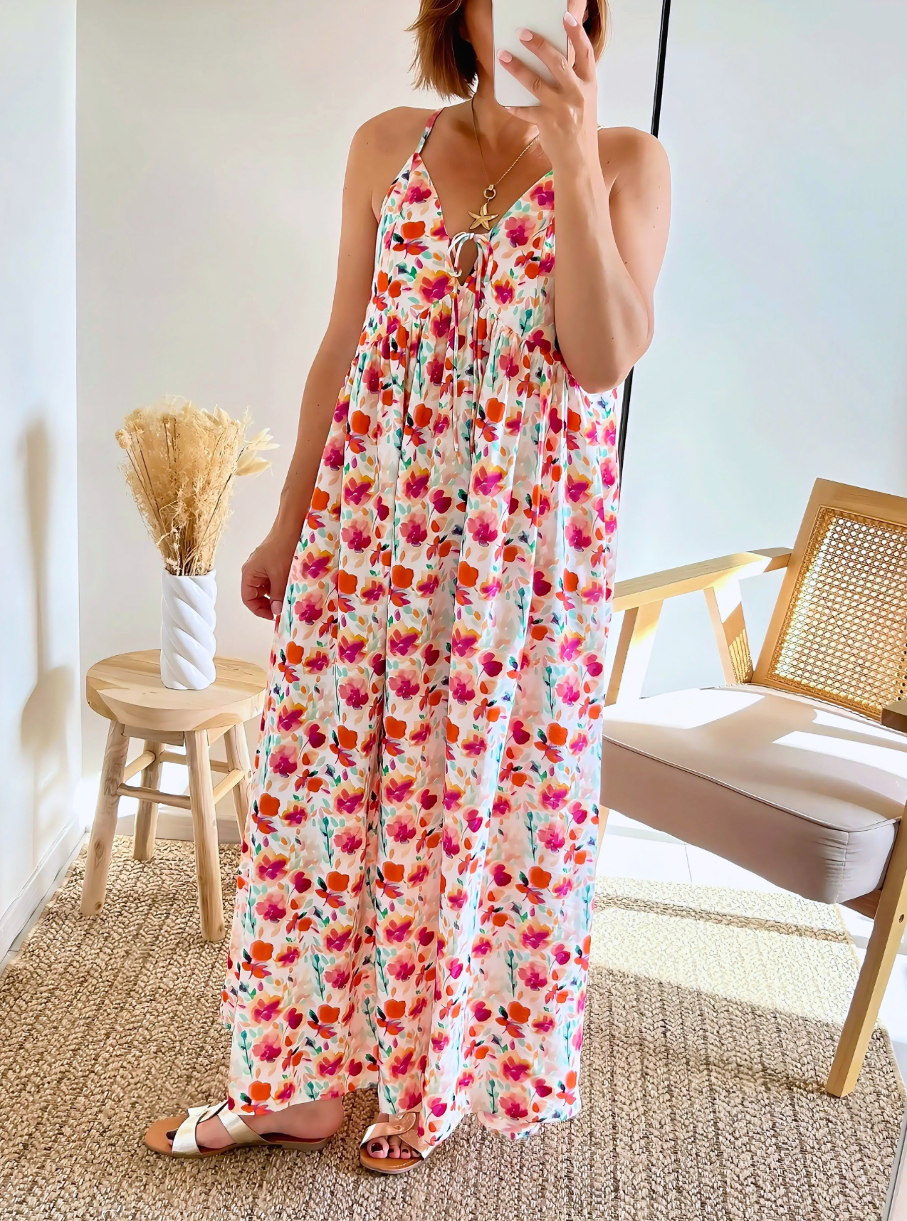 Robe longue été Alicia fleurie