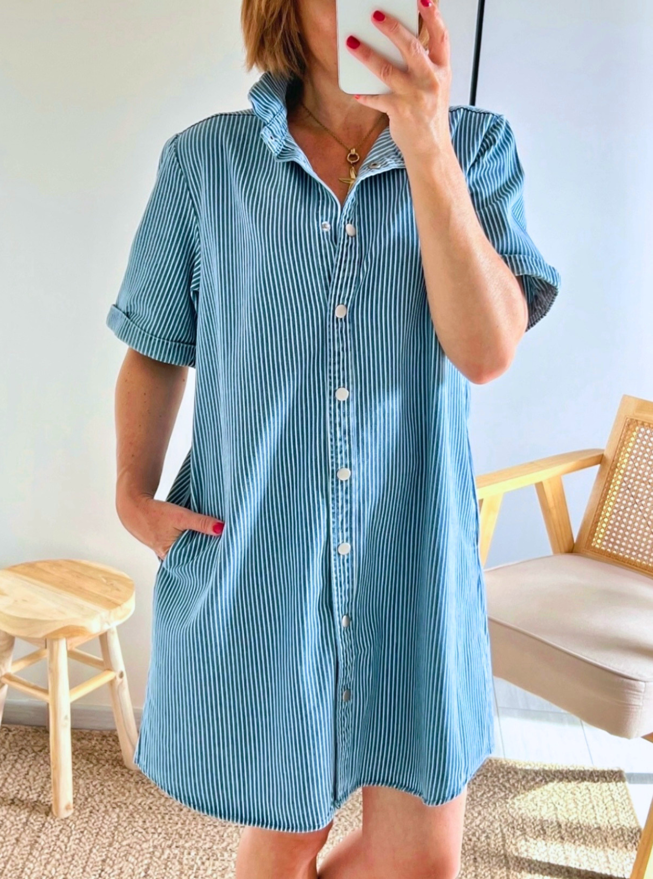 robe chemise Kety en jean bleu