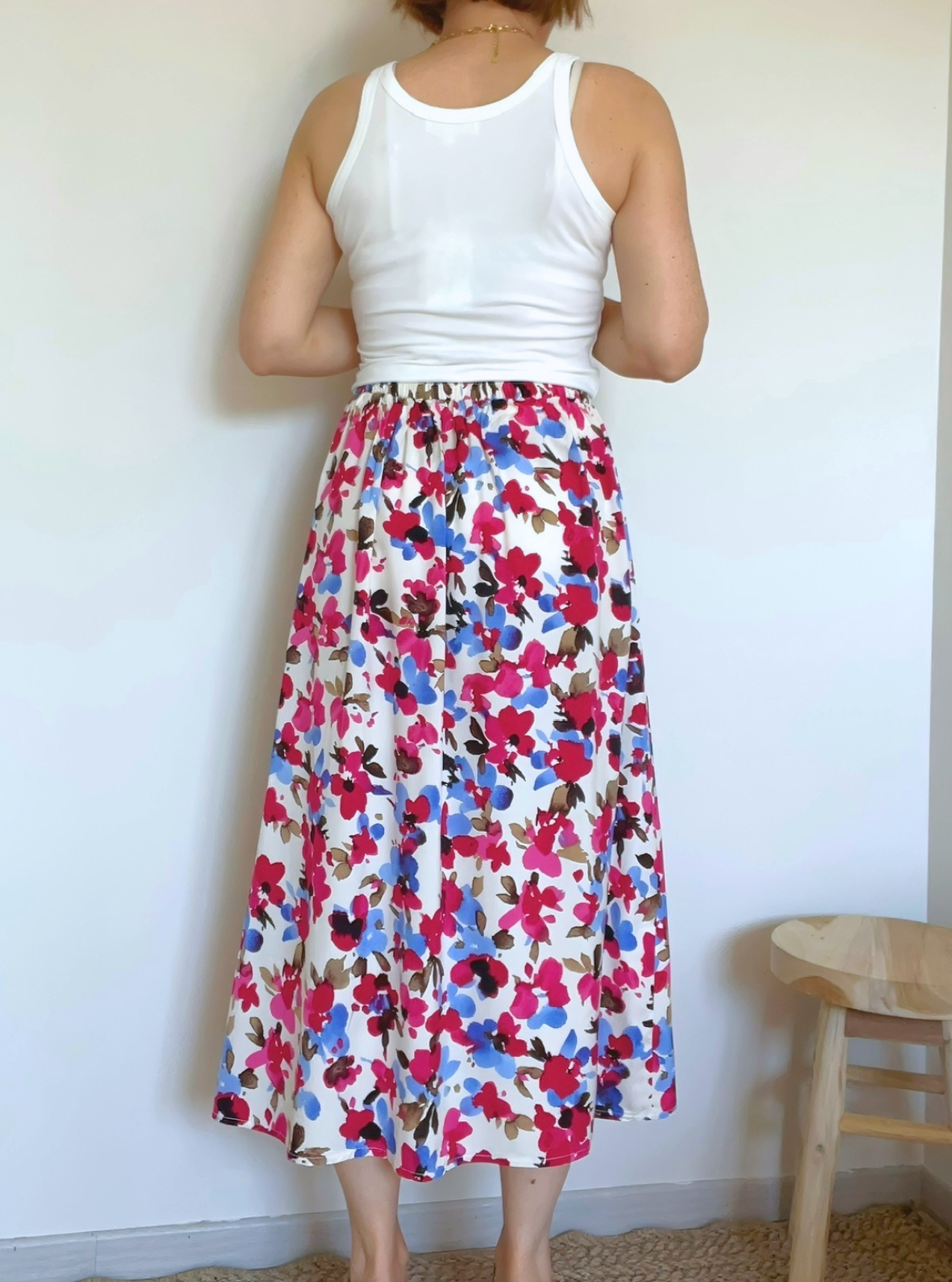 jupe été Soleya rose de dos