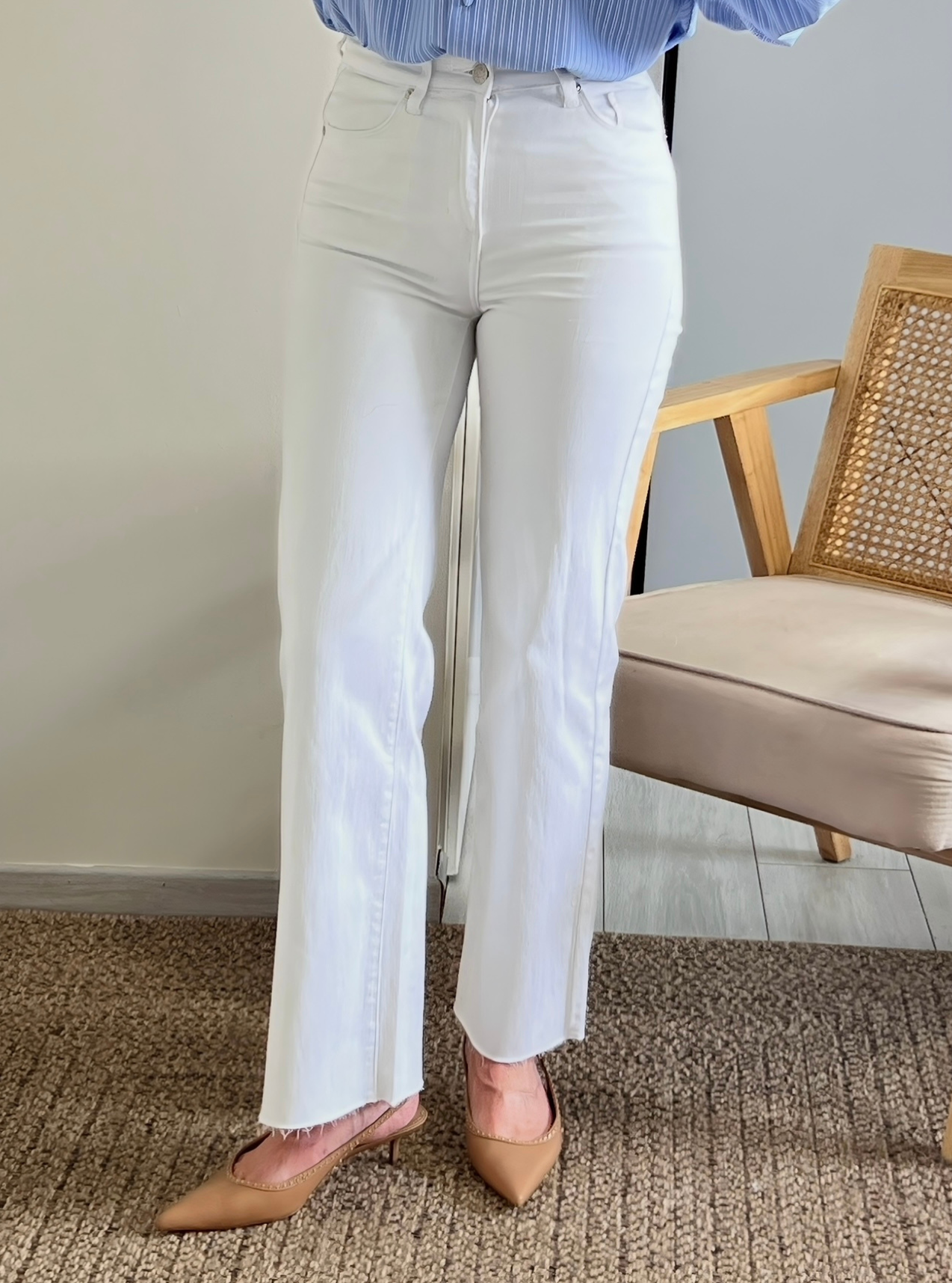 jean Walter wide leg blanc
