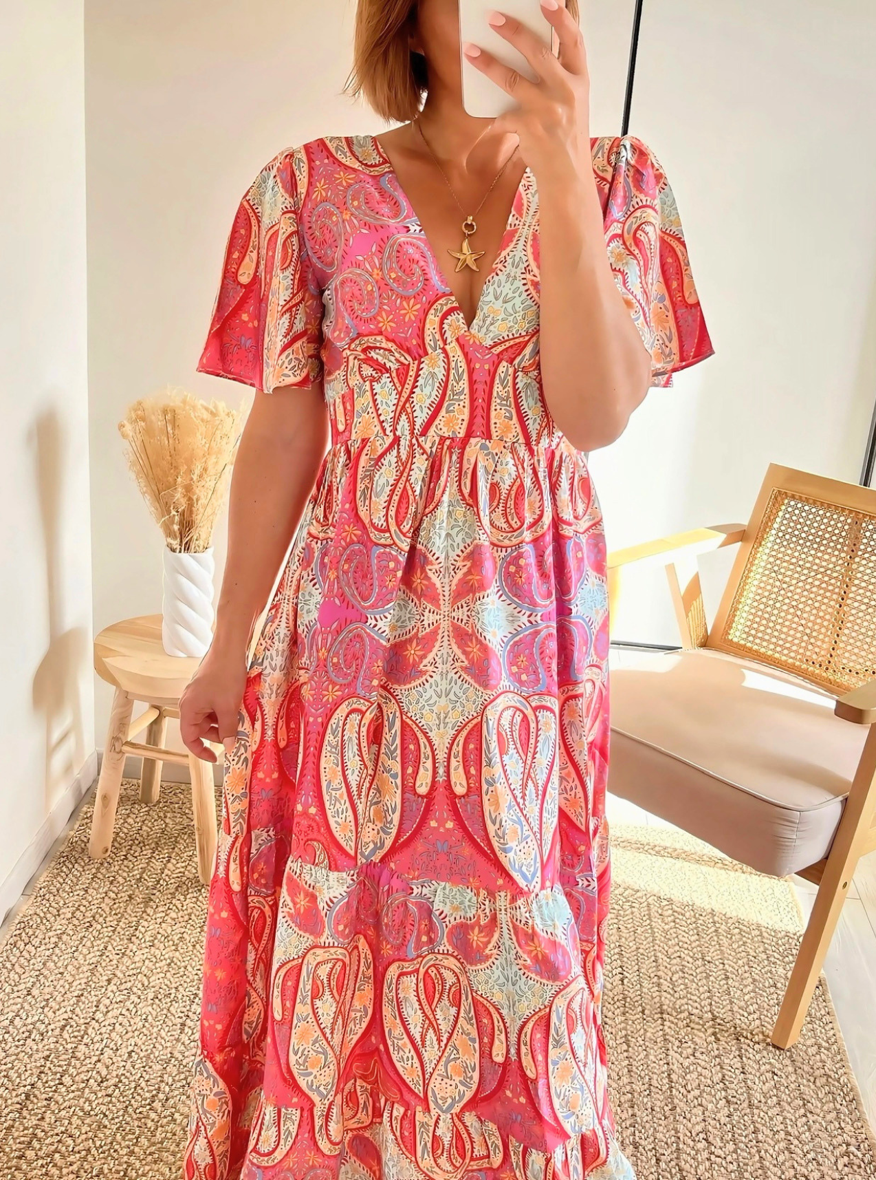 robe longue manches courtes Minorque