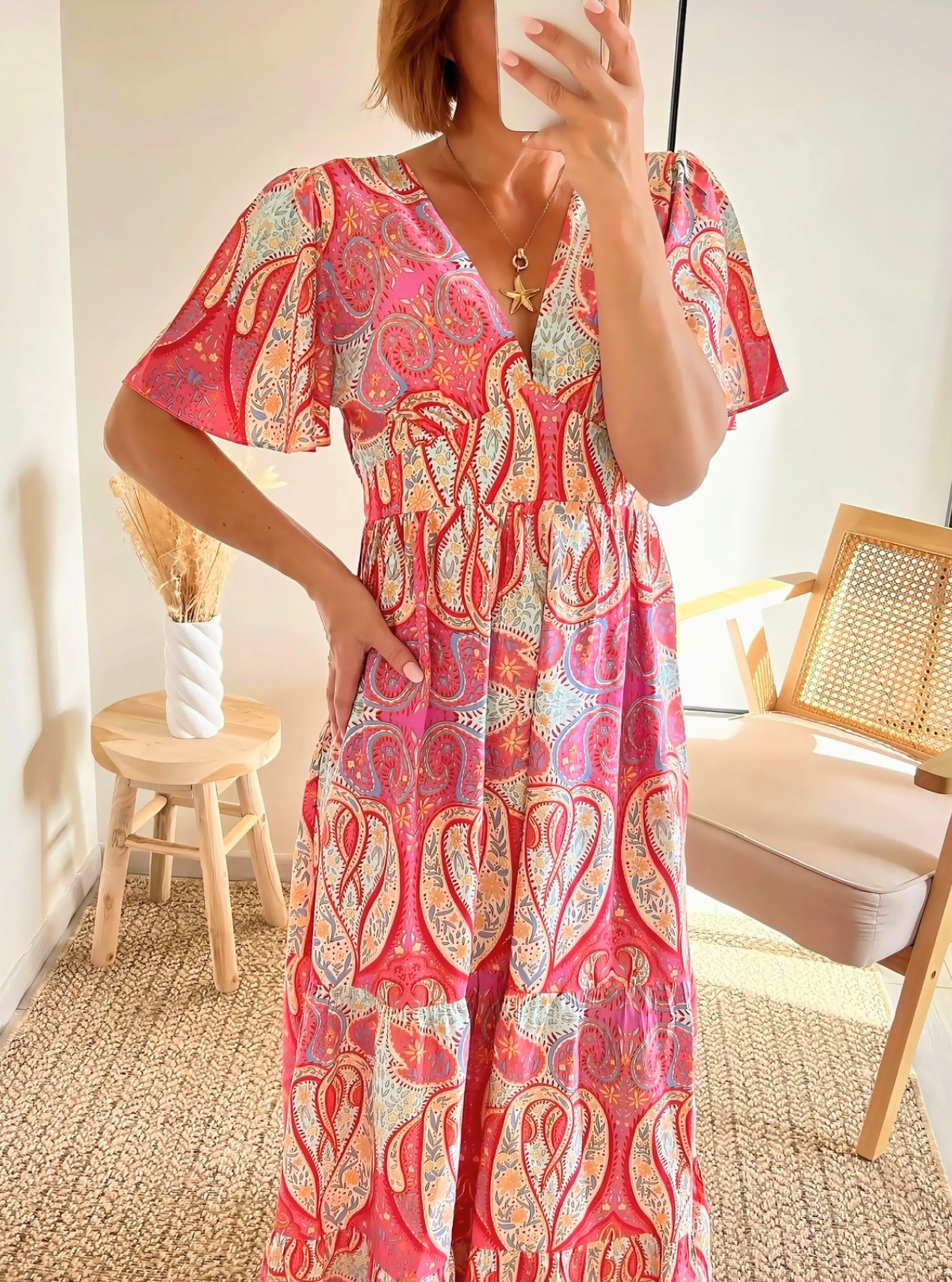 robe longue été Minorque détails
