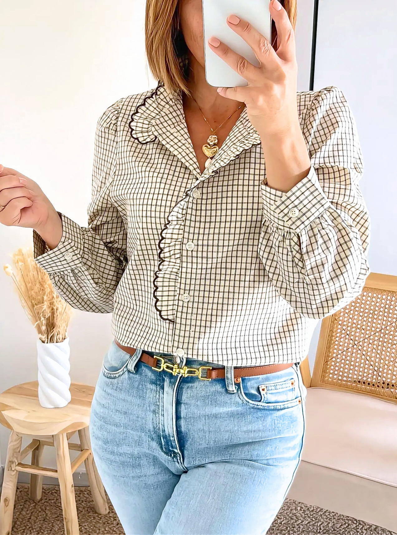 chemise Gabrielle à carreaux pour femme