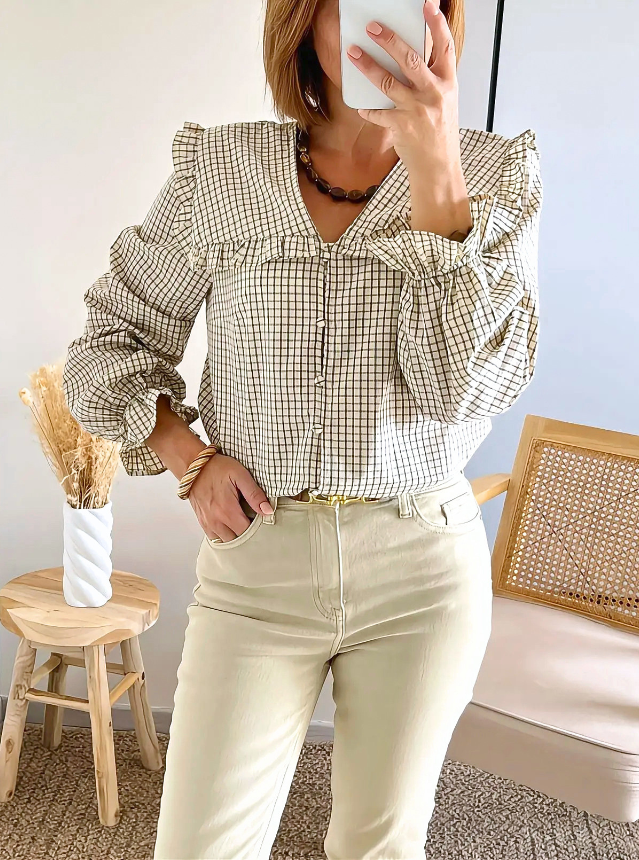 blouse femme Carmel à carreaux