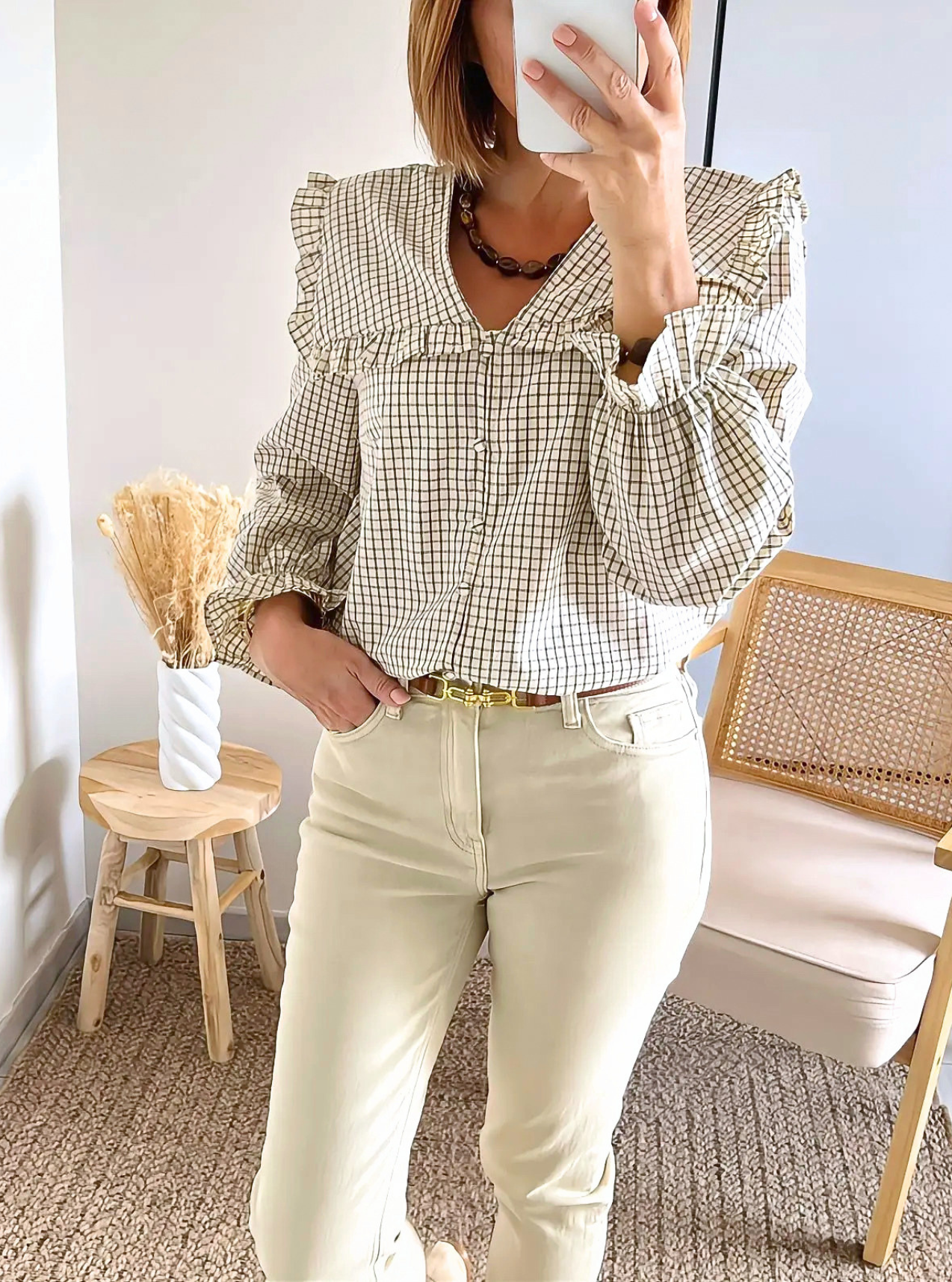 blouse à carreaux femme Carmel